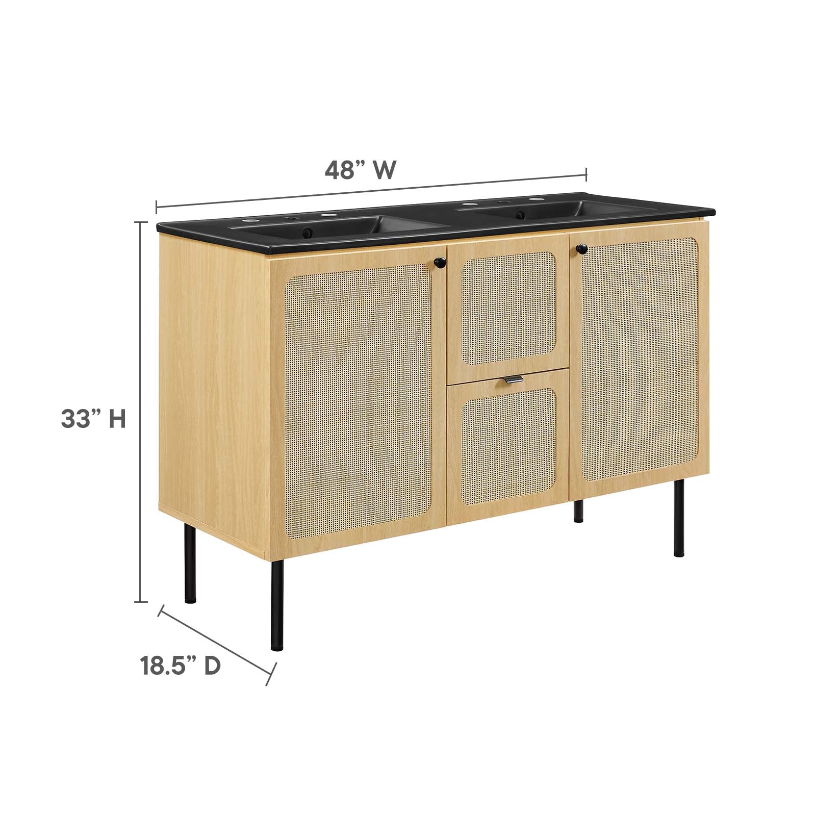 Chaucer 48" Double Sink Bathroom Vanity By Modway - EEI-6702 | Bathroom Accessories - 28