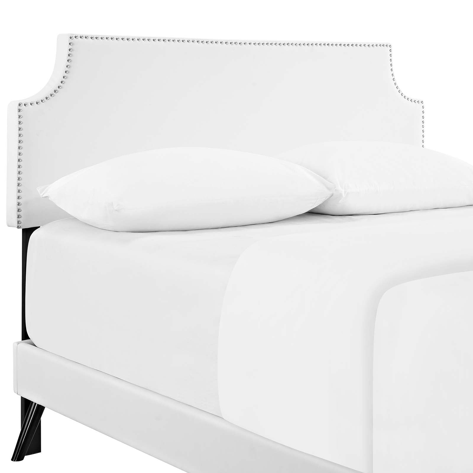 Corene King Vinyl Platform Bed With Round Splayed Legs By Modway - MOD-5948 | Beds - 3