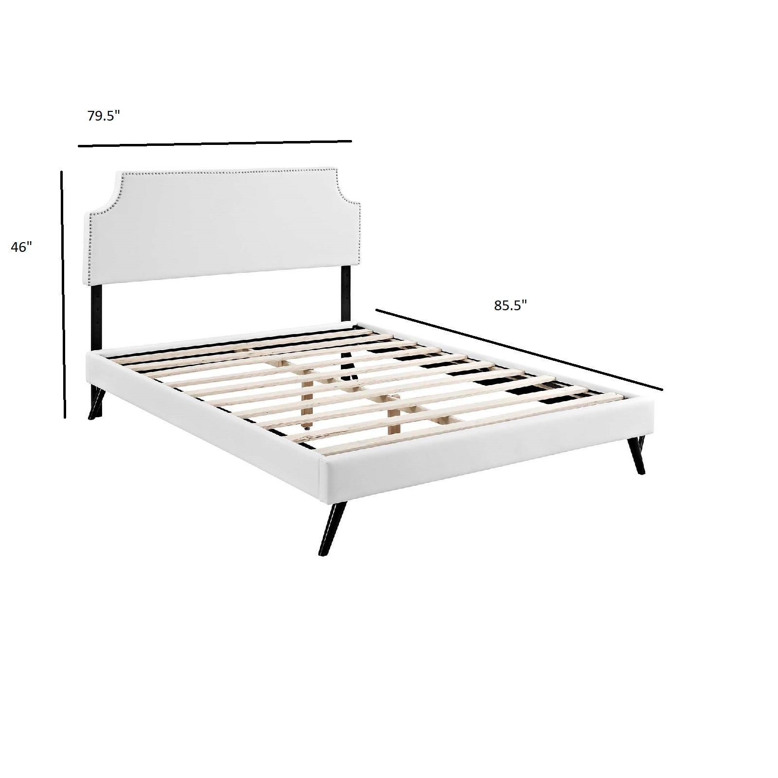 Corene King Vinyl Platform Bed With Round Splayed Legs By Modway - MOD-5948 | Beds - 5