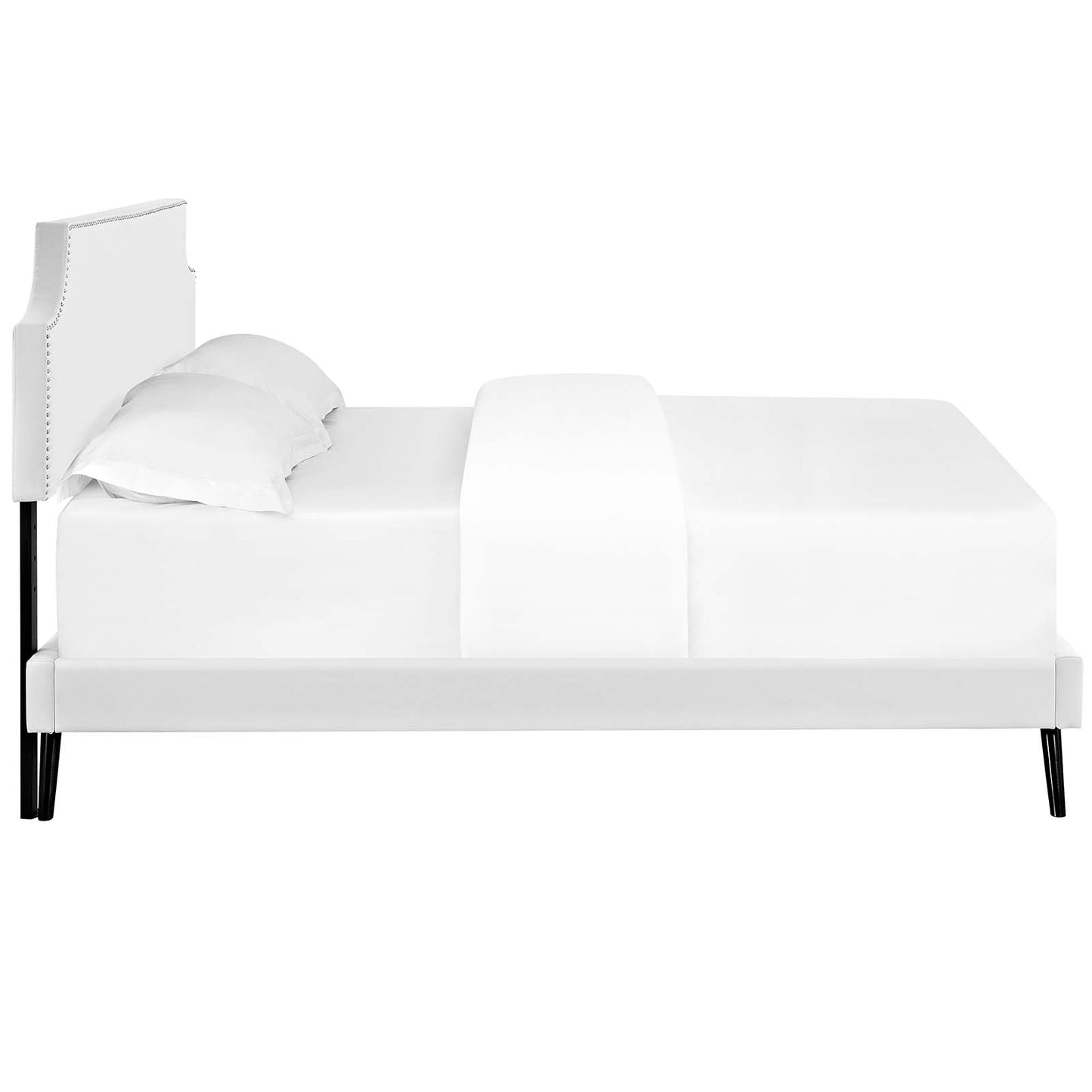 Corene King Vinyl Platform Bed With Round Splayed Legs By Modway - MOD-5948 | Beds - 6