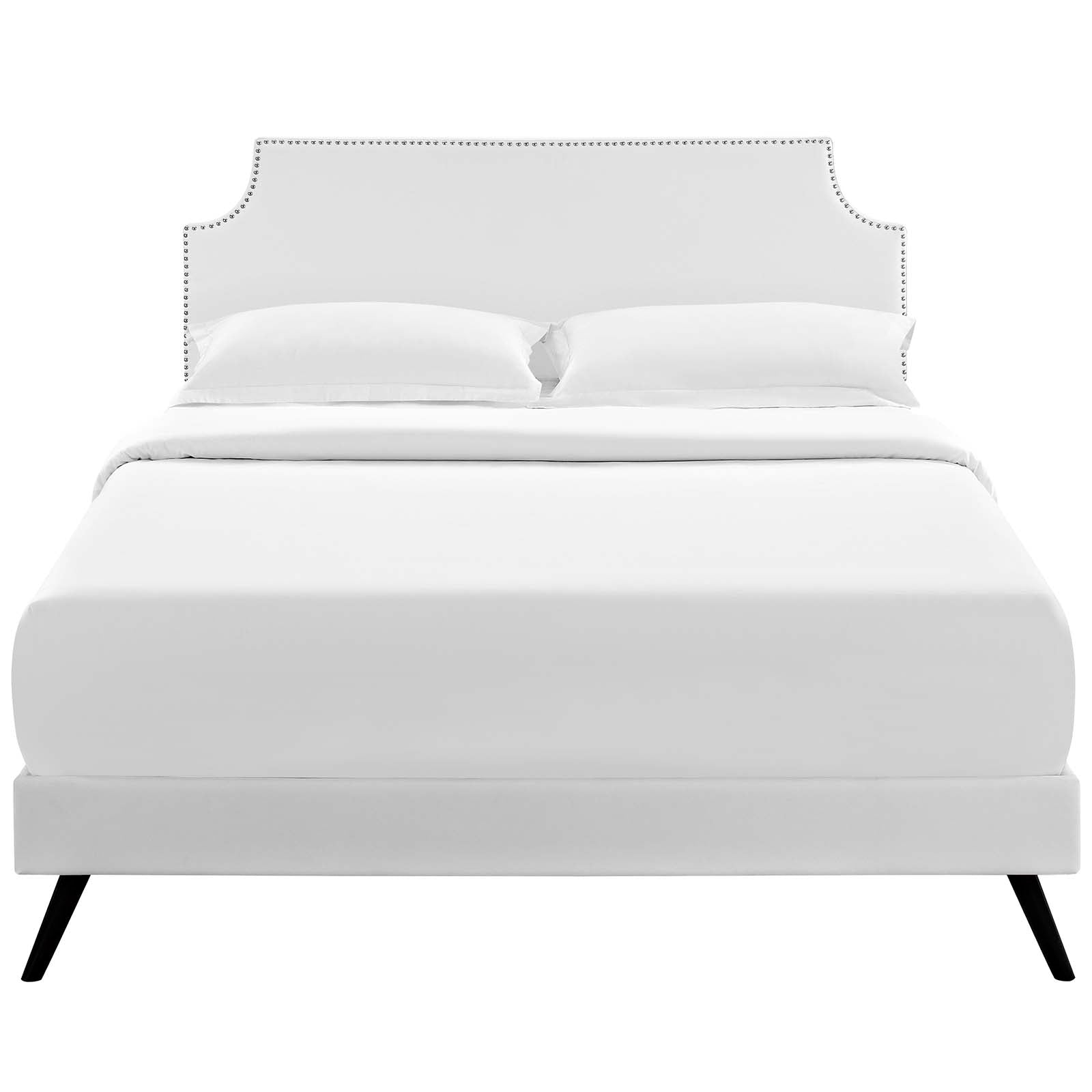 Corene King Vinyl Platform Bed With Round Splayed Legs By Modway - MOD-5948 | Beds - 7