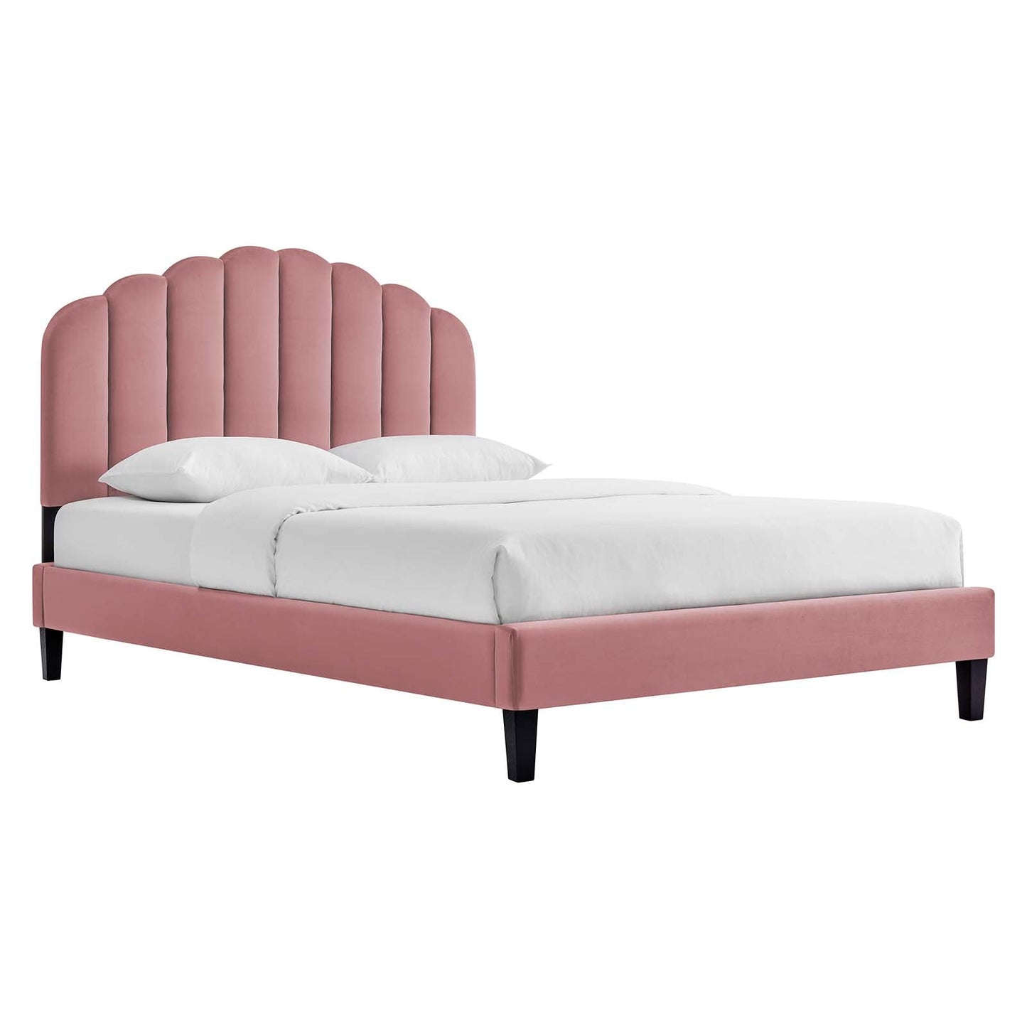 Daisy Performance Velvet Queen Platform Bed By Modway - MOD-6287-CHA | Beds |  Modishstore - 10