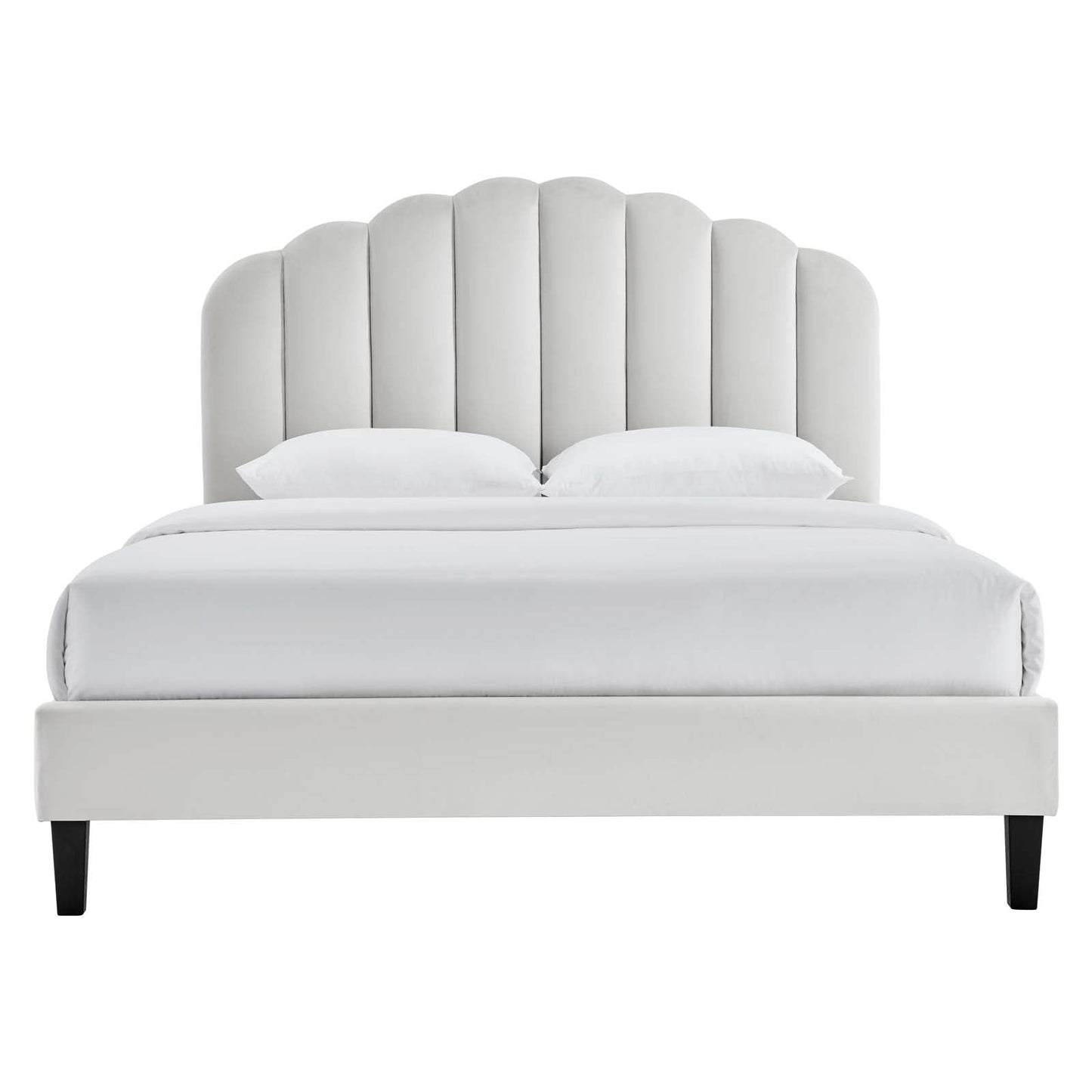 Daisy Performance Velvet Queen Platform Bed By Modway - MOD-6287-CHA | Beds |  Modishstore - 22