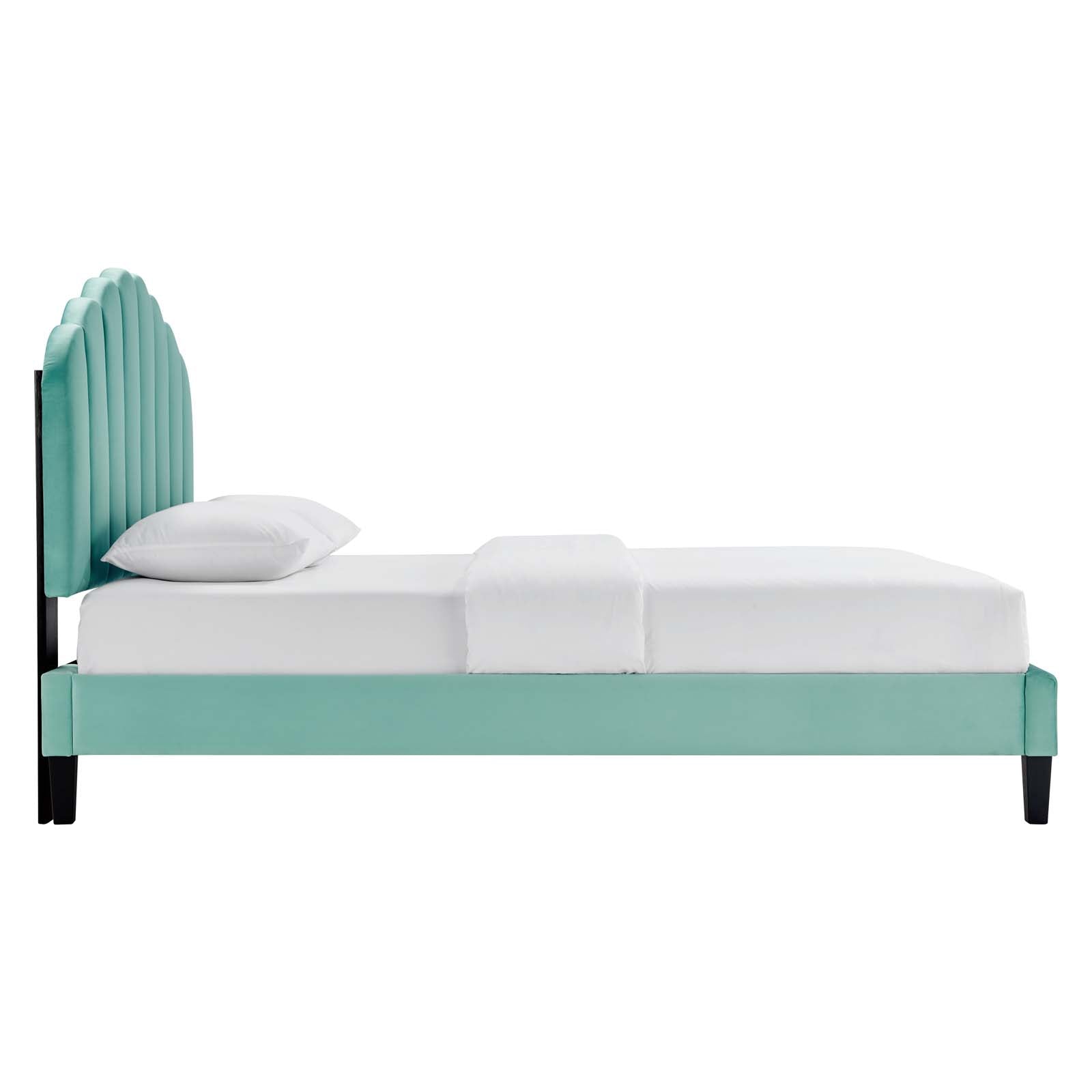 Daisy Performance Velvet Queen Platform Bed By Modway - MOD-6287-CHA | Beds |  Modishstore - 29