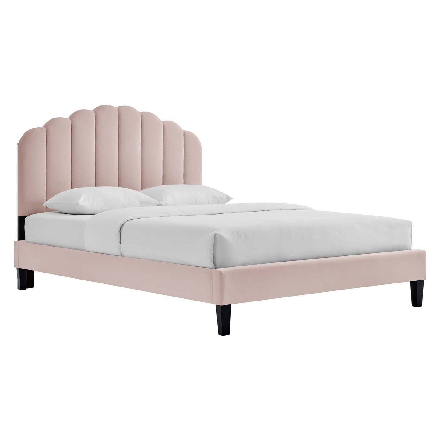 Daisy Performance Velvet Queen Platform Bed By Modway - MOD-6287-CHA | Beds |  Modishstore - 44