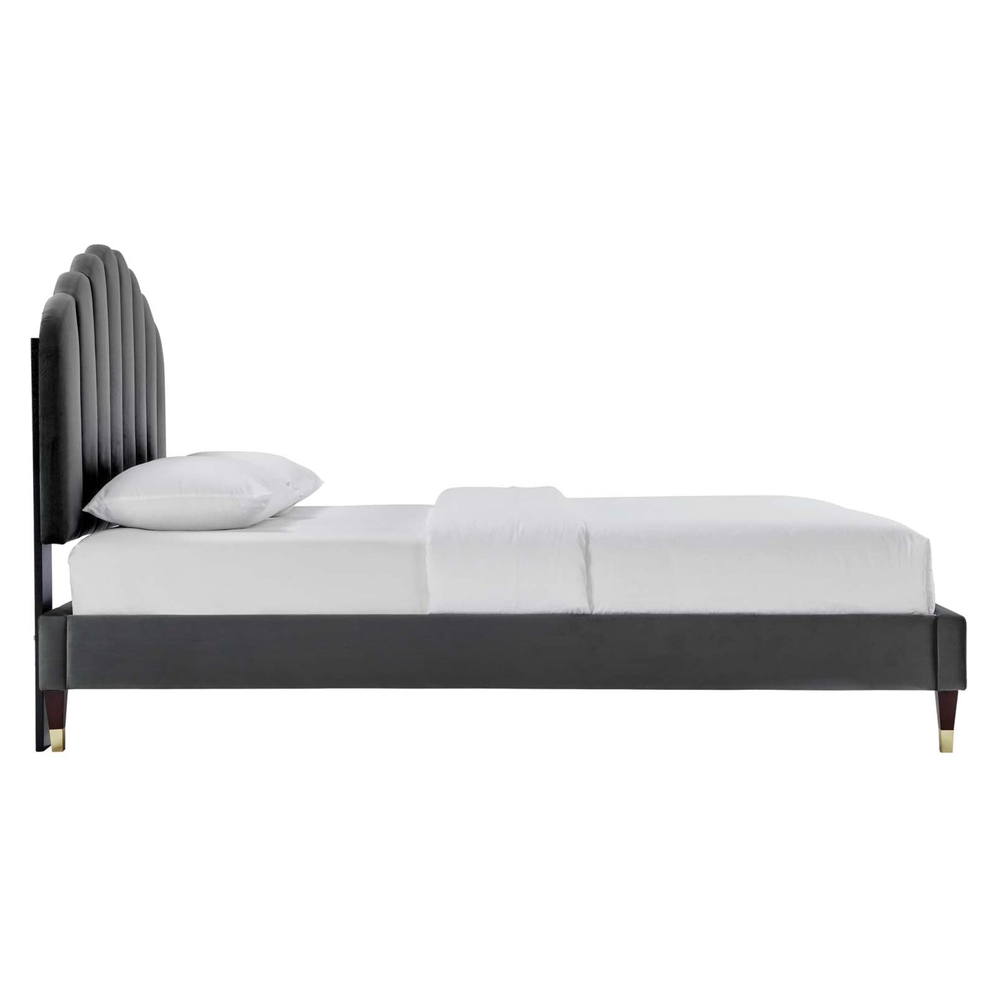 Daisy Performance Velvet Queen Platform Bed By Modway - MOD-6288-CHA | Beds |  Modishstore - 4