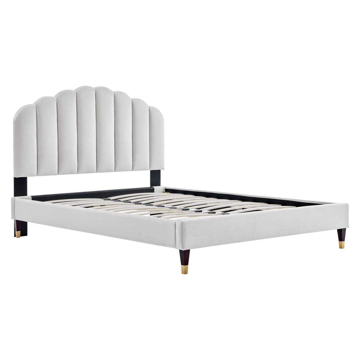 Daisy Performance Velvet Queen Platform Bed By Modway - MOD-6288-CHA | Beds |  Modishstore - 14