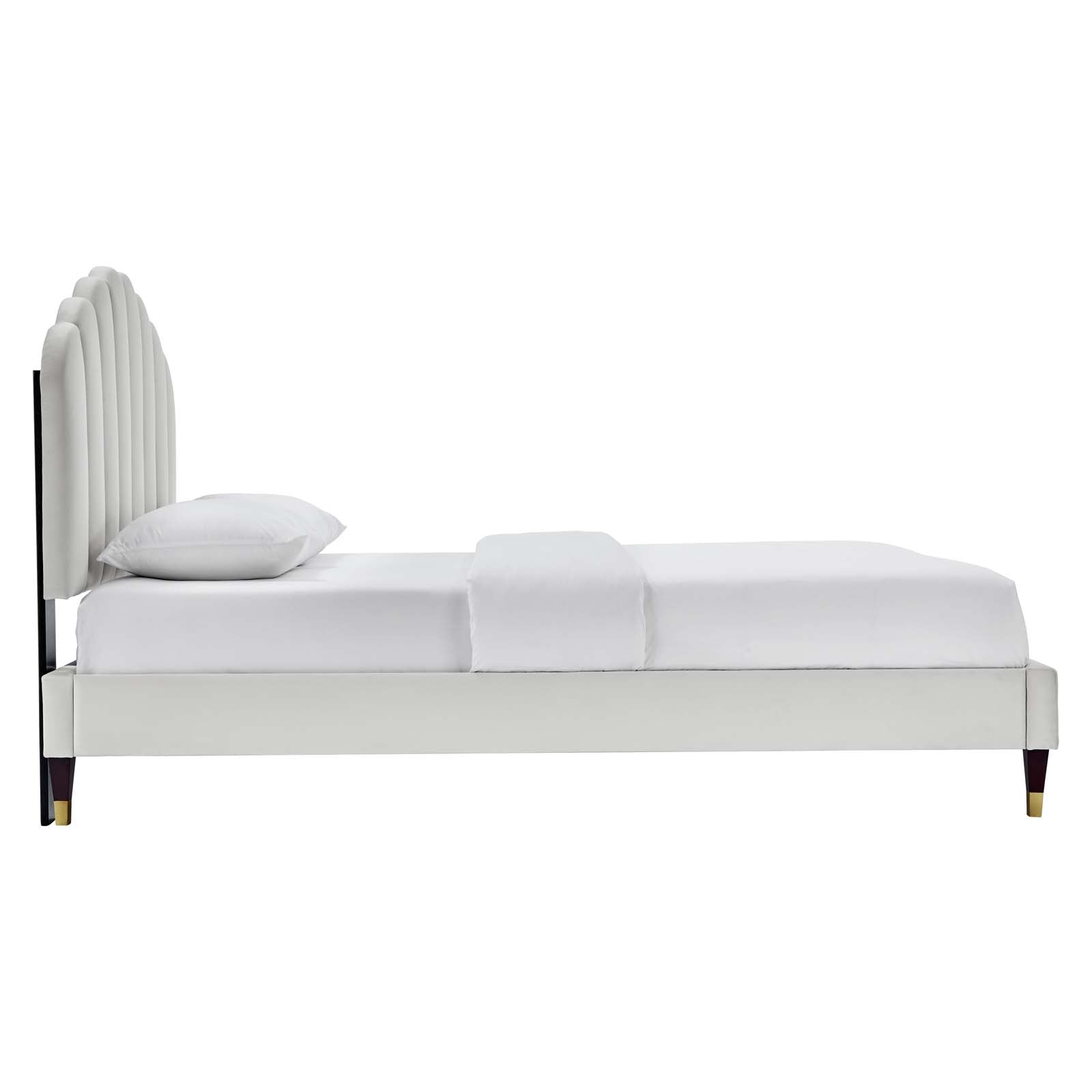 Daisy Performance Velvet Queen Platform Bed By Modway - MOD-6288-CHA | Beds |  Modishstore - 15
