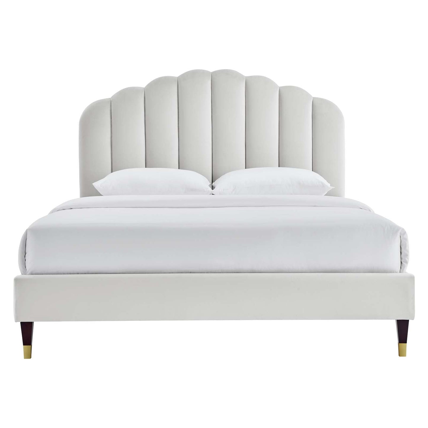 Daisy Performance Velvet Queen Platform Bed By Modway - MOD-6288-CHA | Beds |  Modishstore - 16