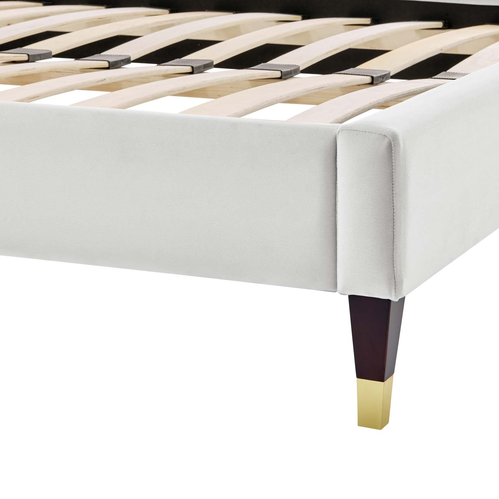 Daisy Performance Velvet Queen Platform Bed By Modway - MOD-6288-CHA | Beds |  Modishstore - 17