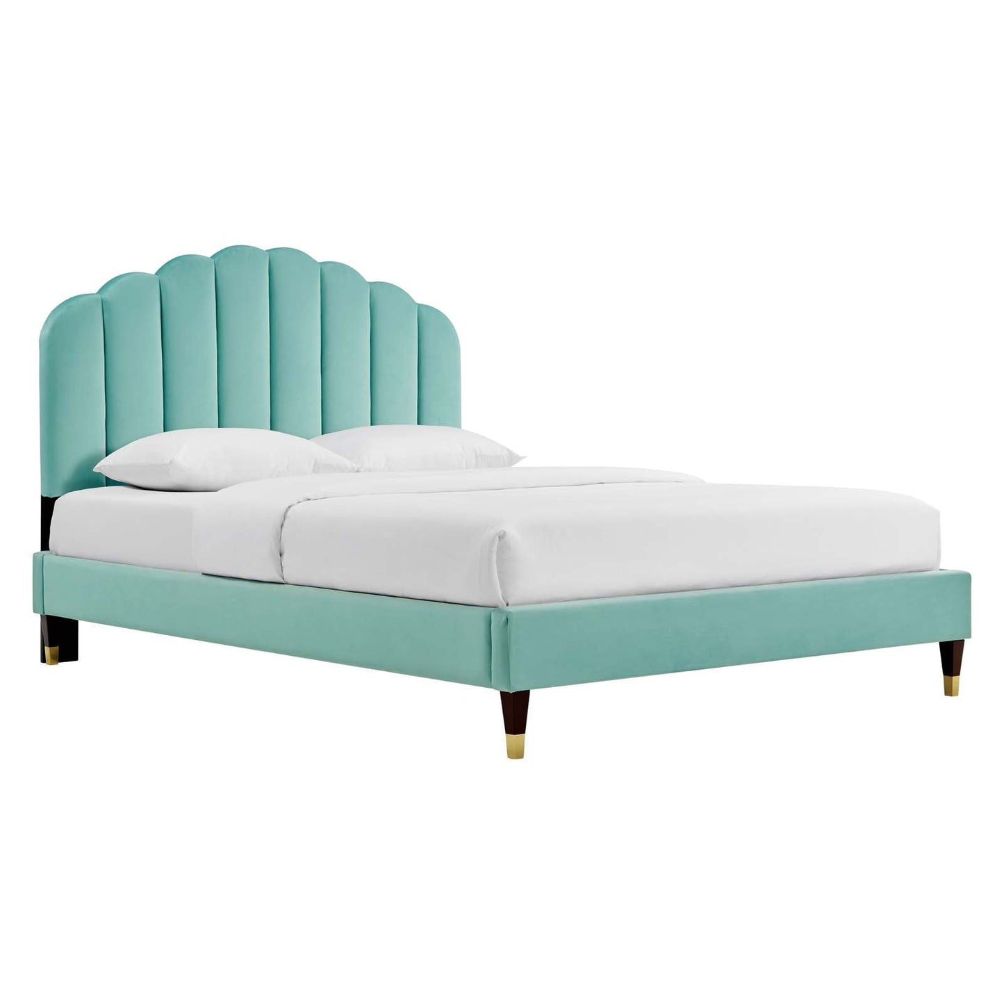 Daisy Performance Velvet Queen Platform Bed By Modway - MOD-6288-CHA | Beds |  Modishstore - 20