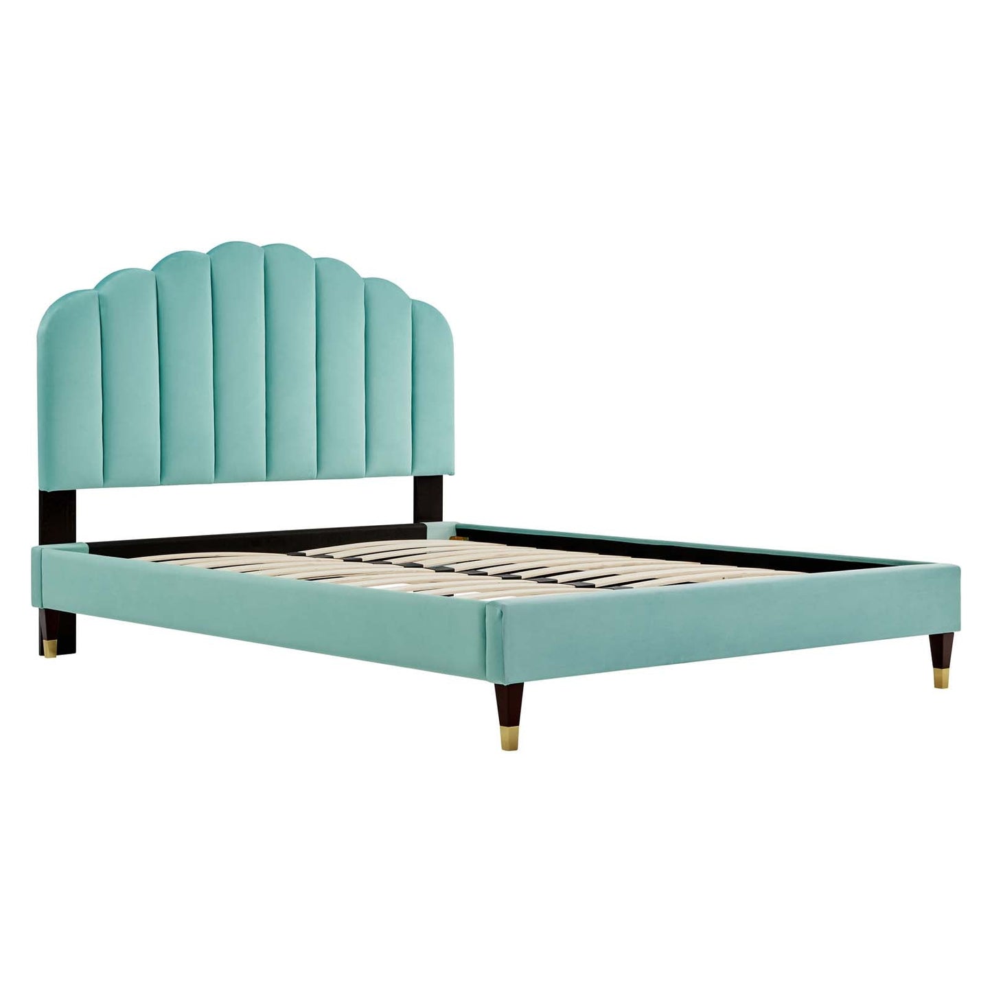 Daisy Performance Velvet Queen Platform Bed By Modway - MOD-6288-CHA | Beds |  Modishstore - 21