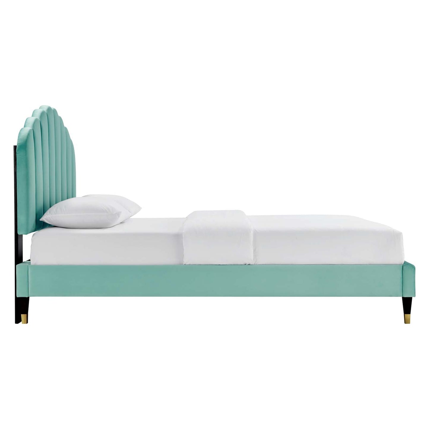 Daisy Performance Velvet Queen Platform Bed By Modway - MOD-6288-CHA | Beds |  Modishstore - 22