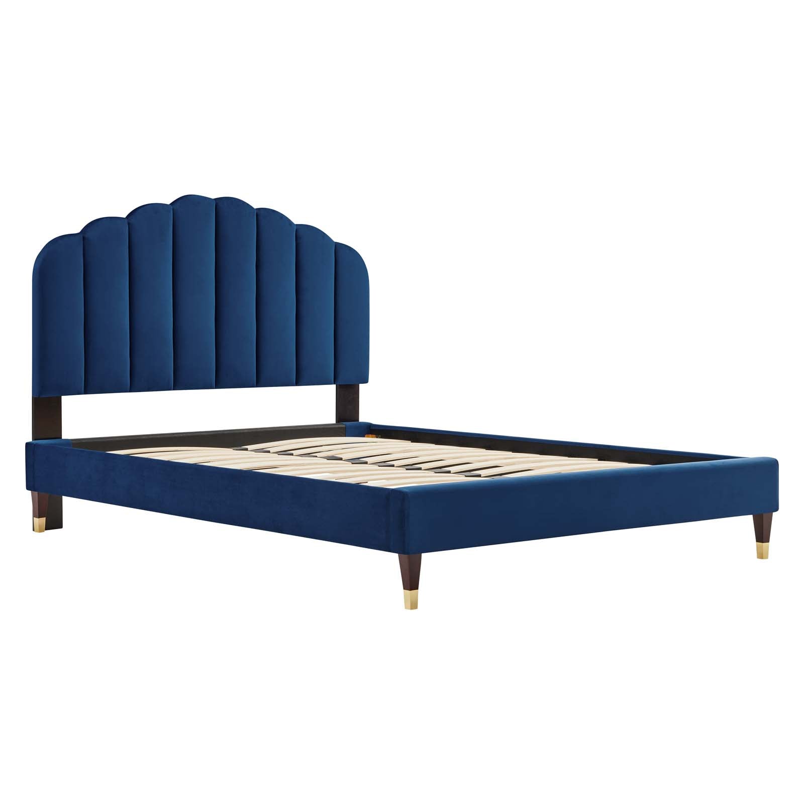 Daisy Performance Velvet Queen Platform Bed By Modway - MOD-6288-CHA | Beds |  Modishstore - 28