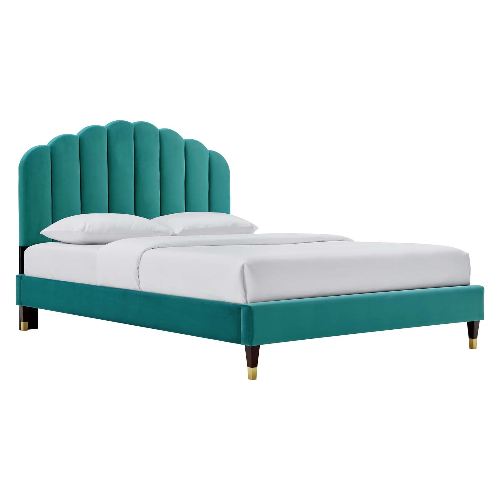Daisy Performance Velvet Queen Platform Bed By Modway - MOD-6288-CHA | Beds |  Modishstore - 38