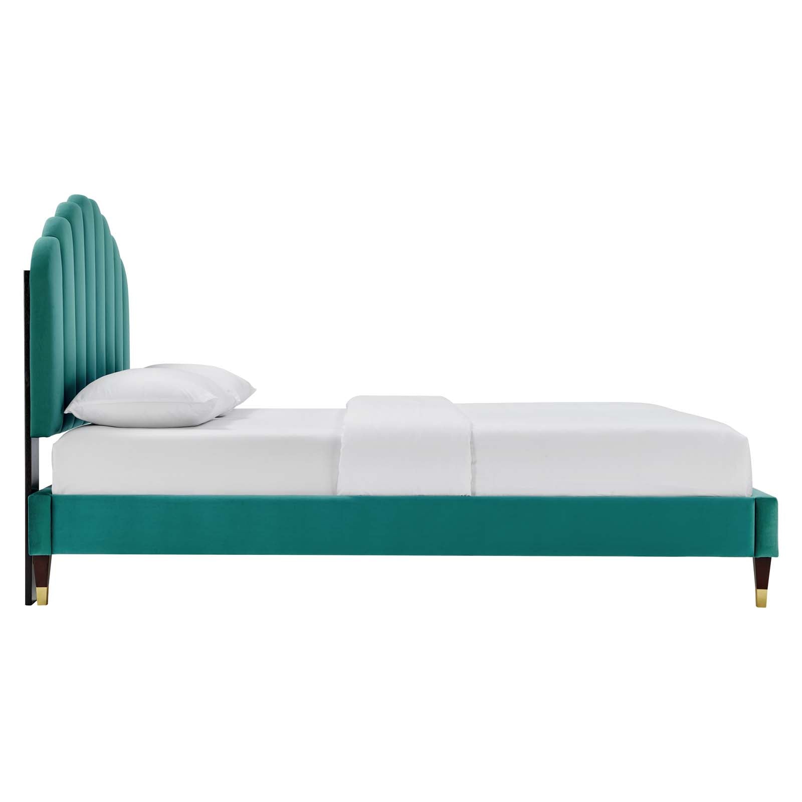 Daisy Performance Velvet Queen Platform Bed By Modway - MOD-6288-CHA | Beds |  Modishstore - 40