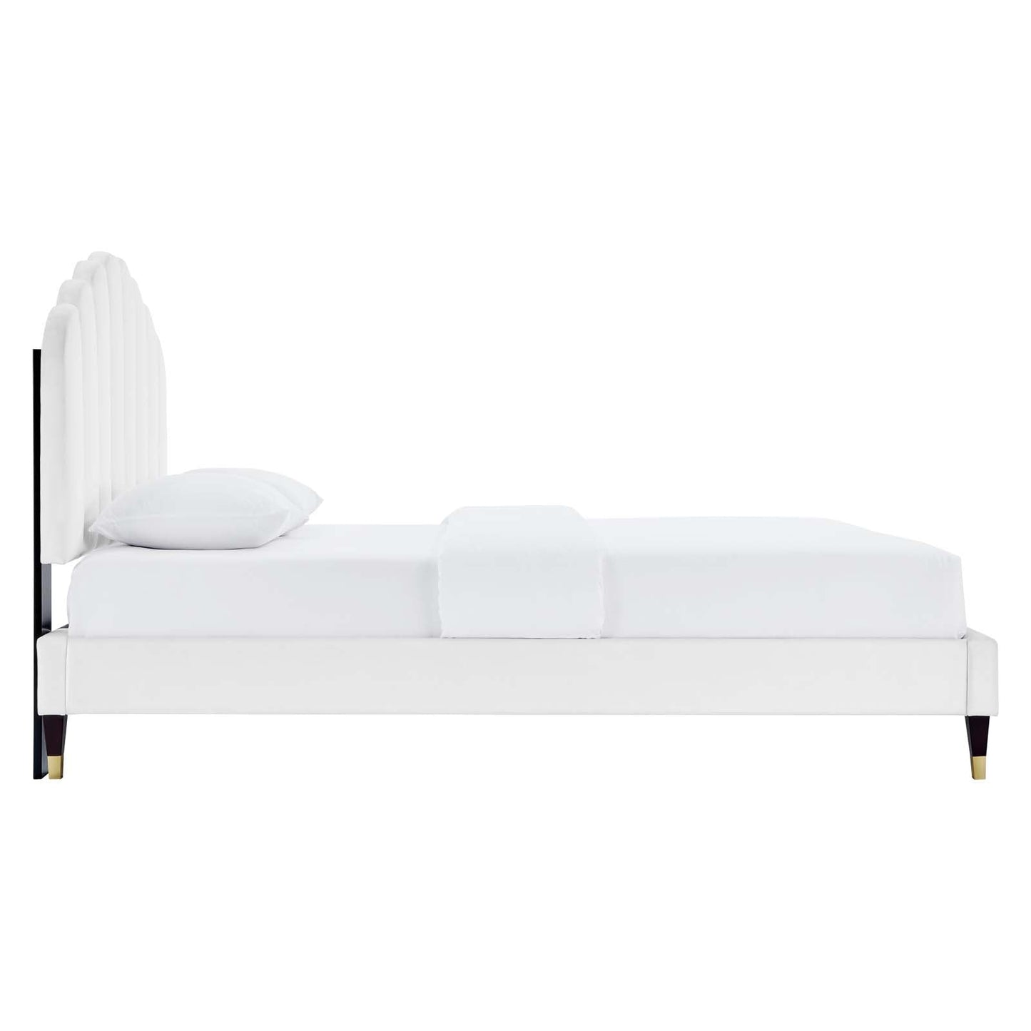 Daisy Performance Velvet Queen Platform Bed By Modway - MOD-6288-CHA | Beds |  Modishstore - 45