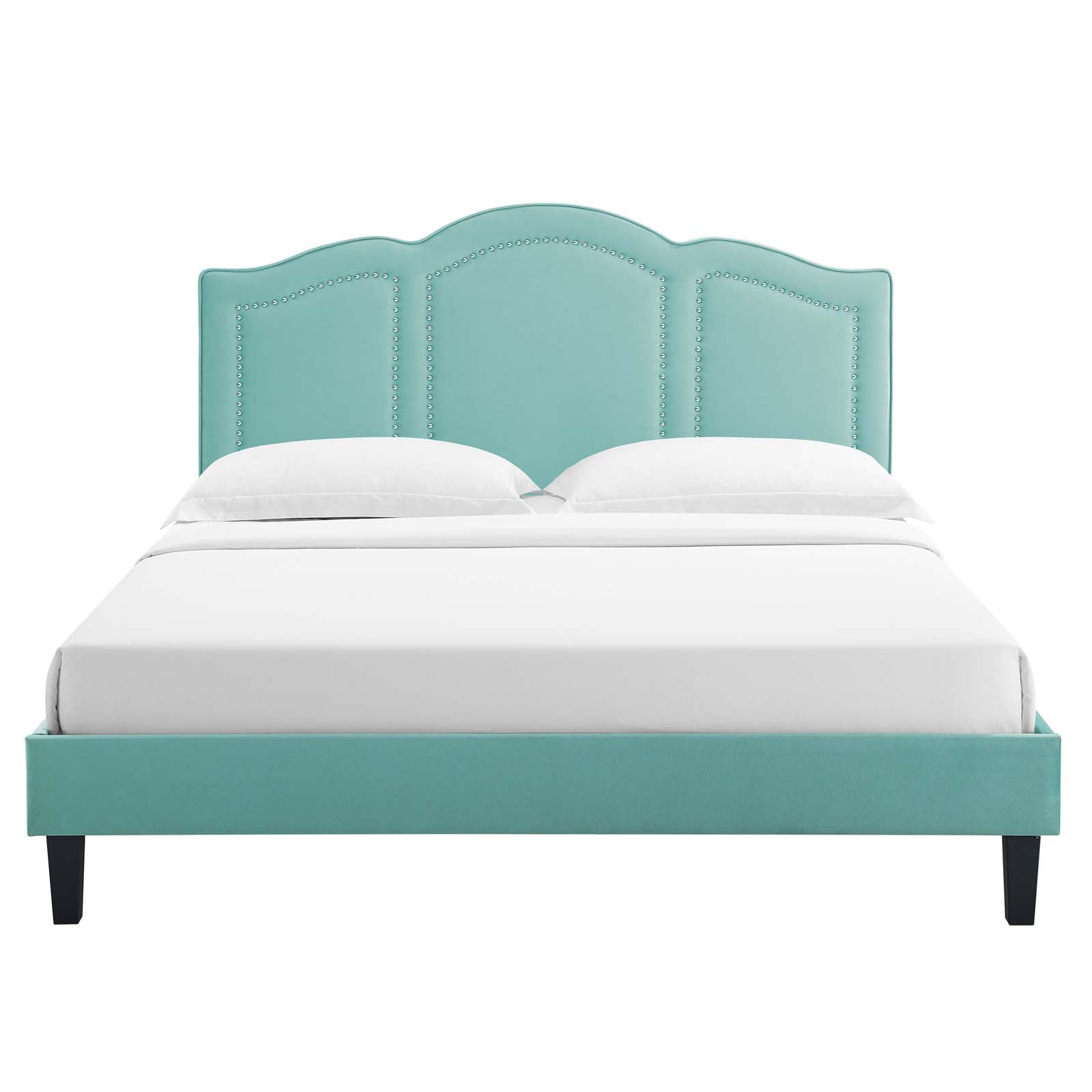 Emerson Performance Velvet Queen Platform Bed By Modway - MOD-6579 | Beds - 51