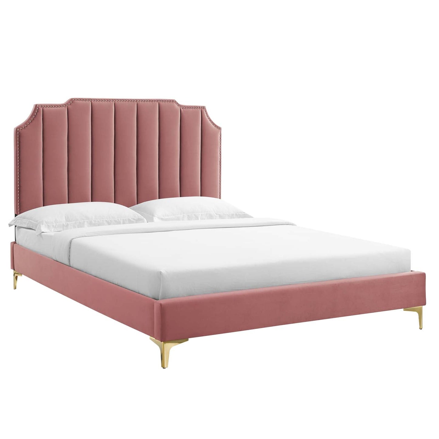 Colette Queen Performance Velvet Platform Bed By Modway - MOD-6583 | Beds - 17