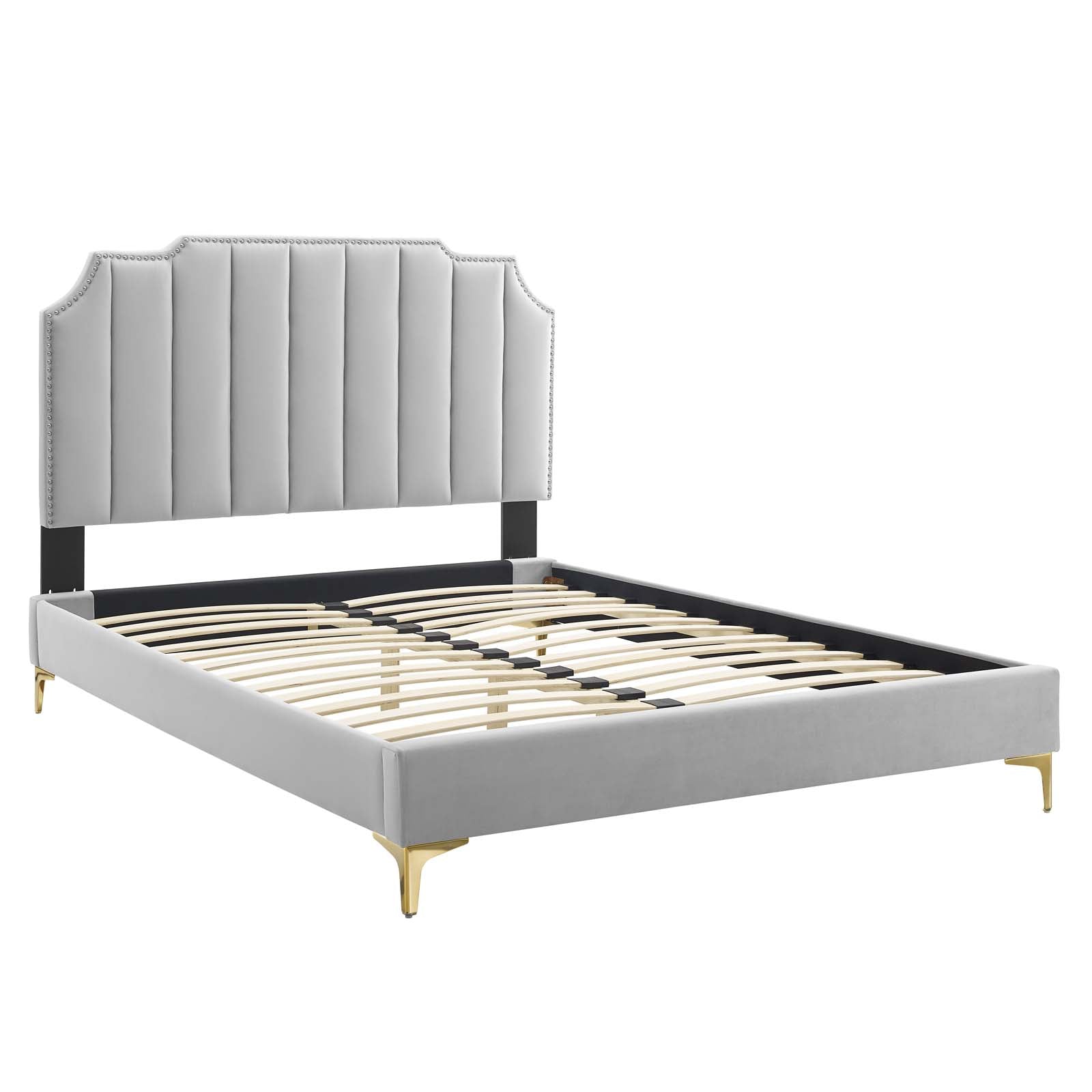 Colette Queen Performance Velvet Platform Bed By Modway - MOD-6583 | Beds - 42