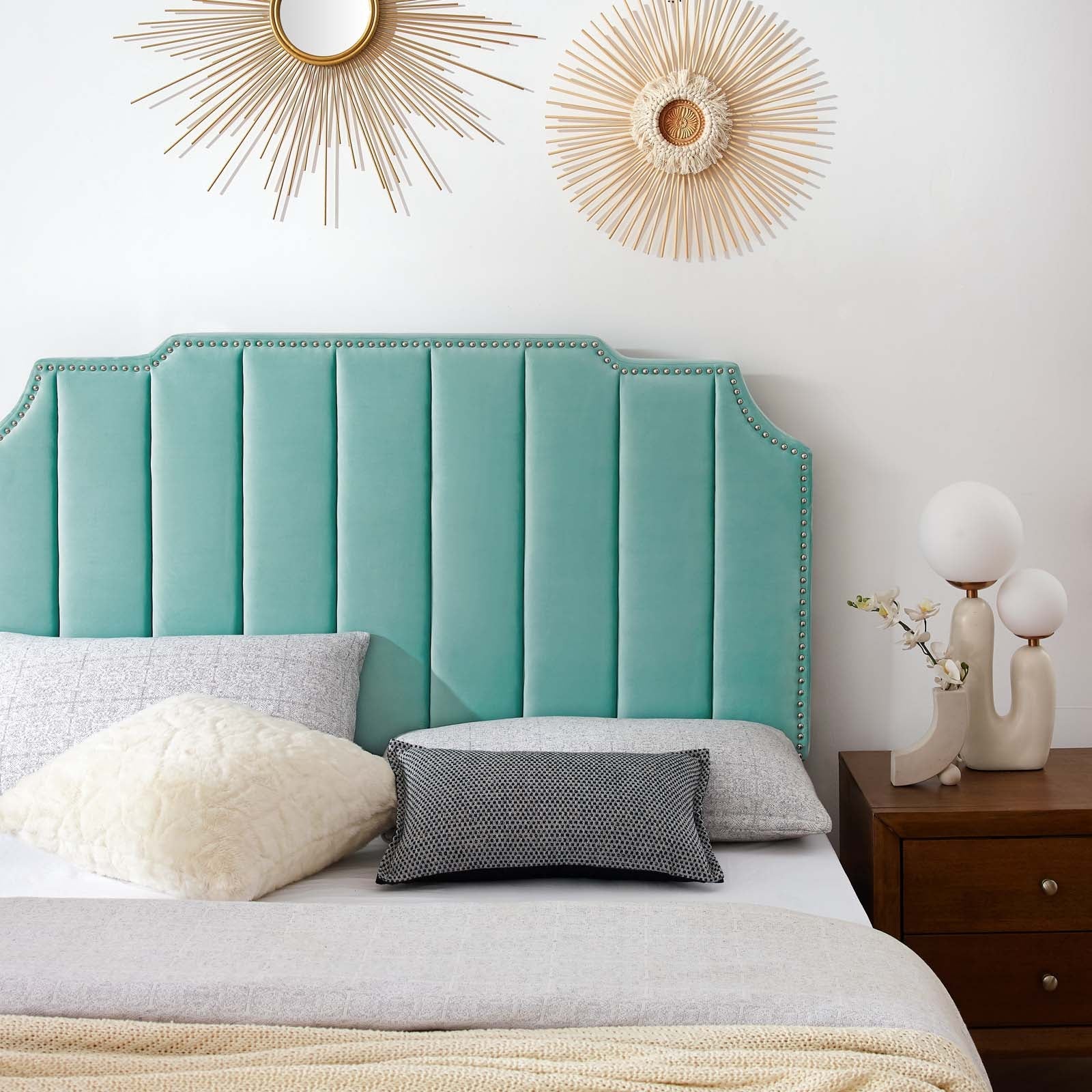 Colette Queen Performance Velvet Platform Bed By Modway - MOD-6583 | Beds - 56