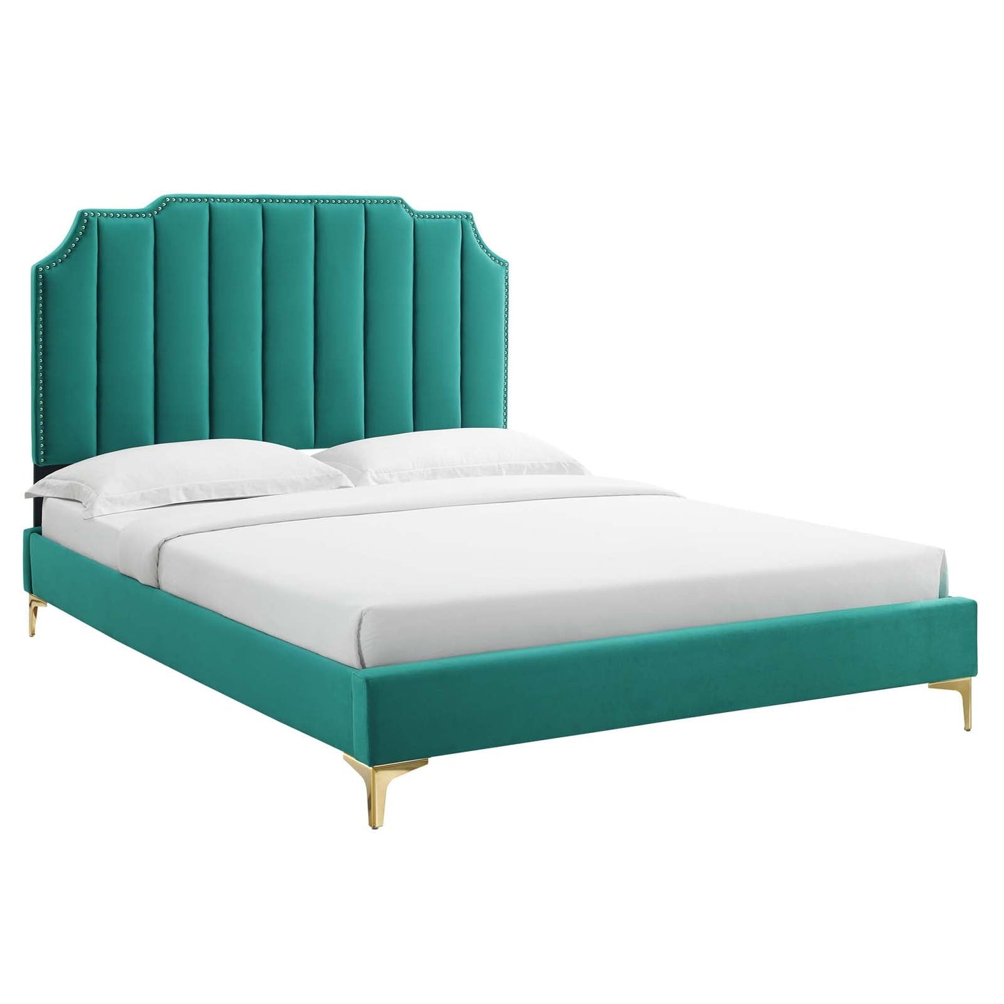 Colette Queen Performance Velvet Platform Bed By Modway - MOD-6583 | Beds - 97
