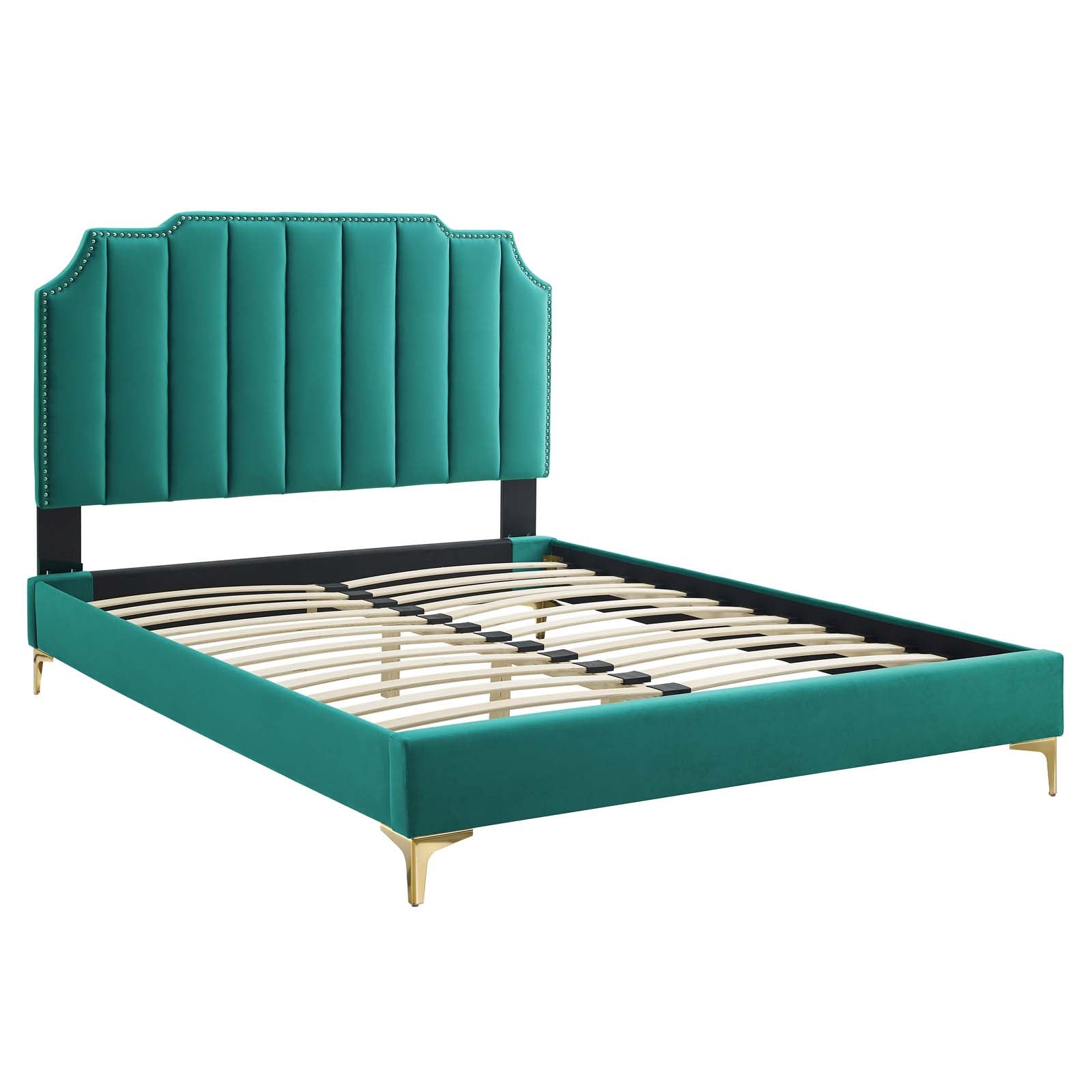 Colette Queen Performance Velvet Platform Bed By Modway - MOD-6583 | Beds - 106