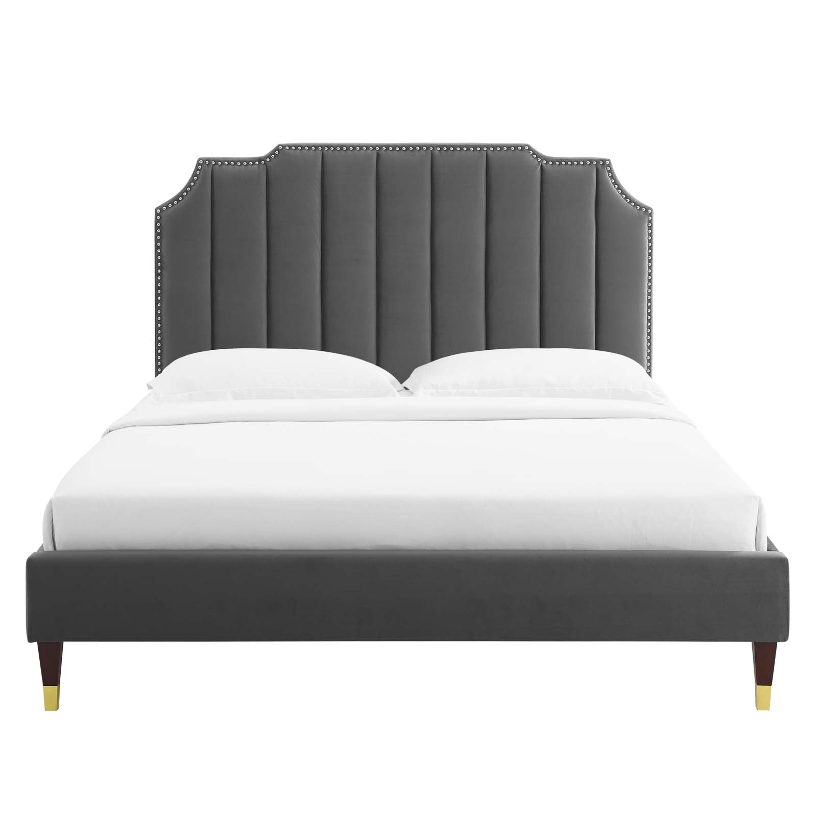 Colette Queen Performance Velvet Platform Bed By Modway - MOD-6584 | Beds - 12