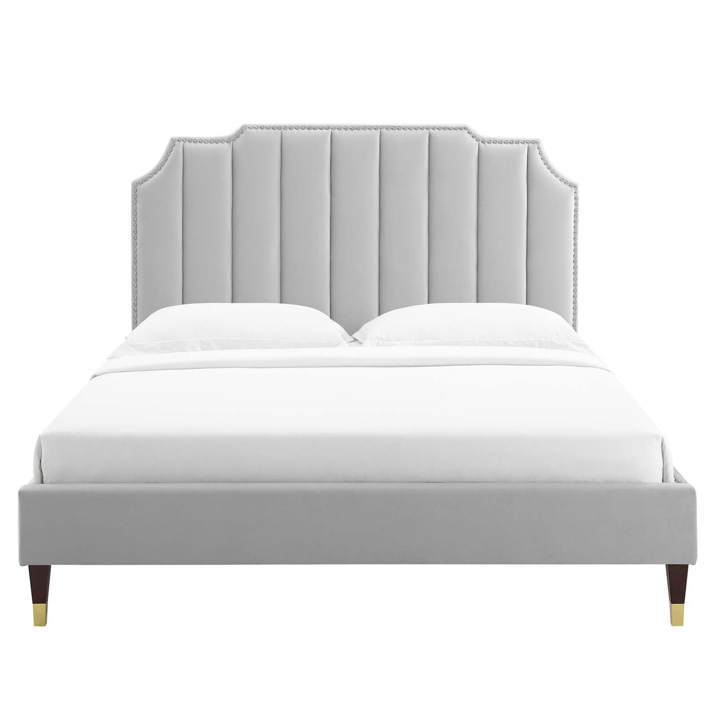 Colette Queen Performance Velvet Platform Bed By Modway - MOD-6584 | Beds - 44