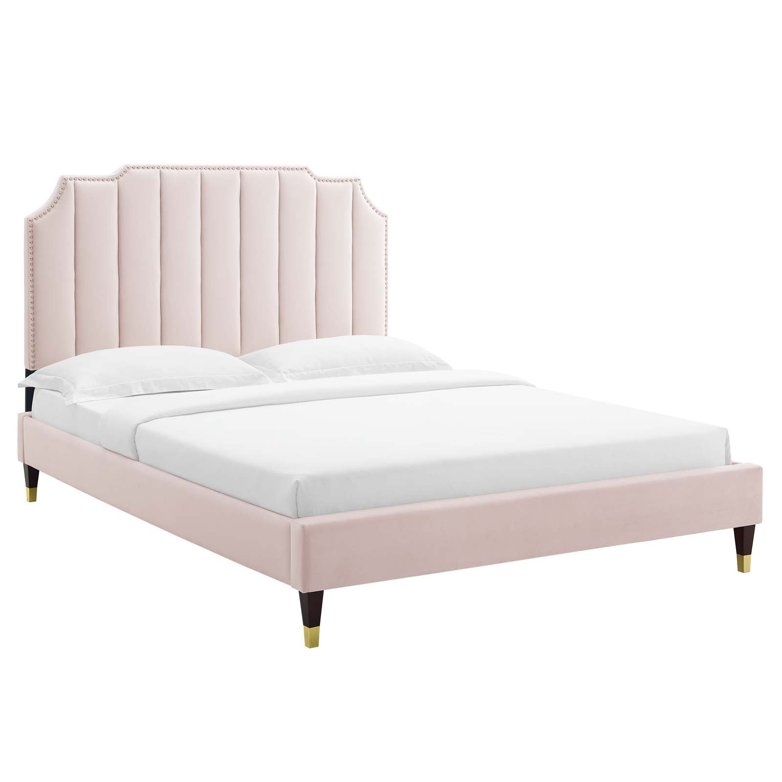 Colette Queen Performance Velvet Platform Bed By Modway - MOD-6584 | Beds - 81
