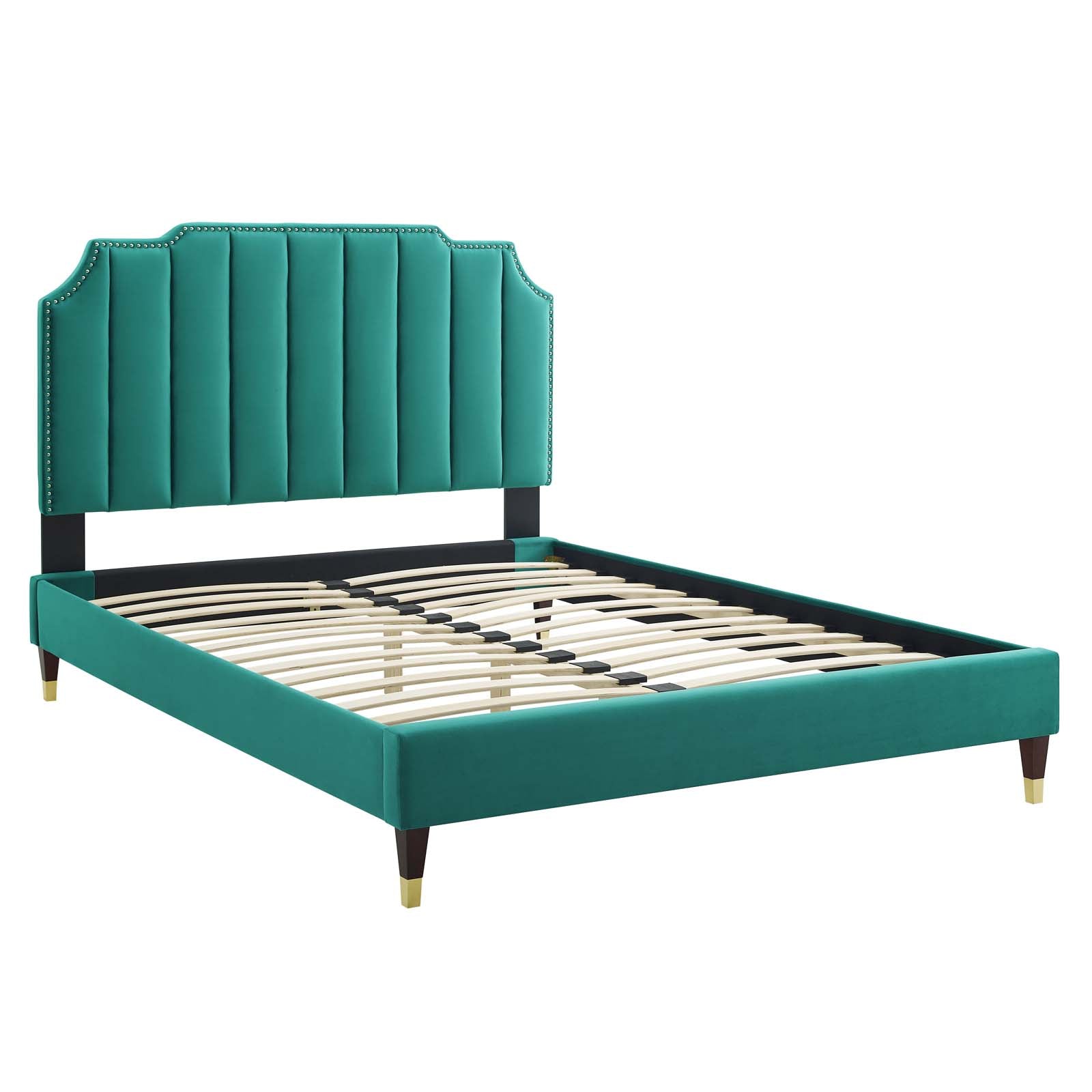 Colette Queen Performance Velvet Platform Bed By Modway - MOD-6584 | Beds - 106