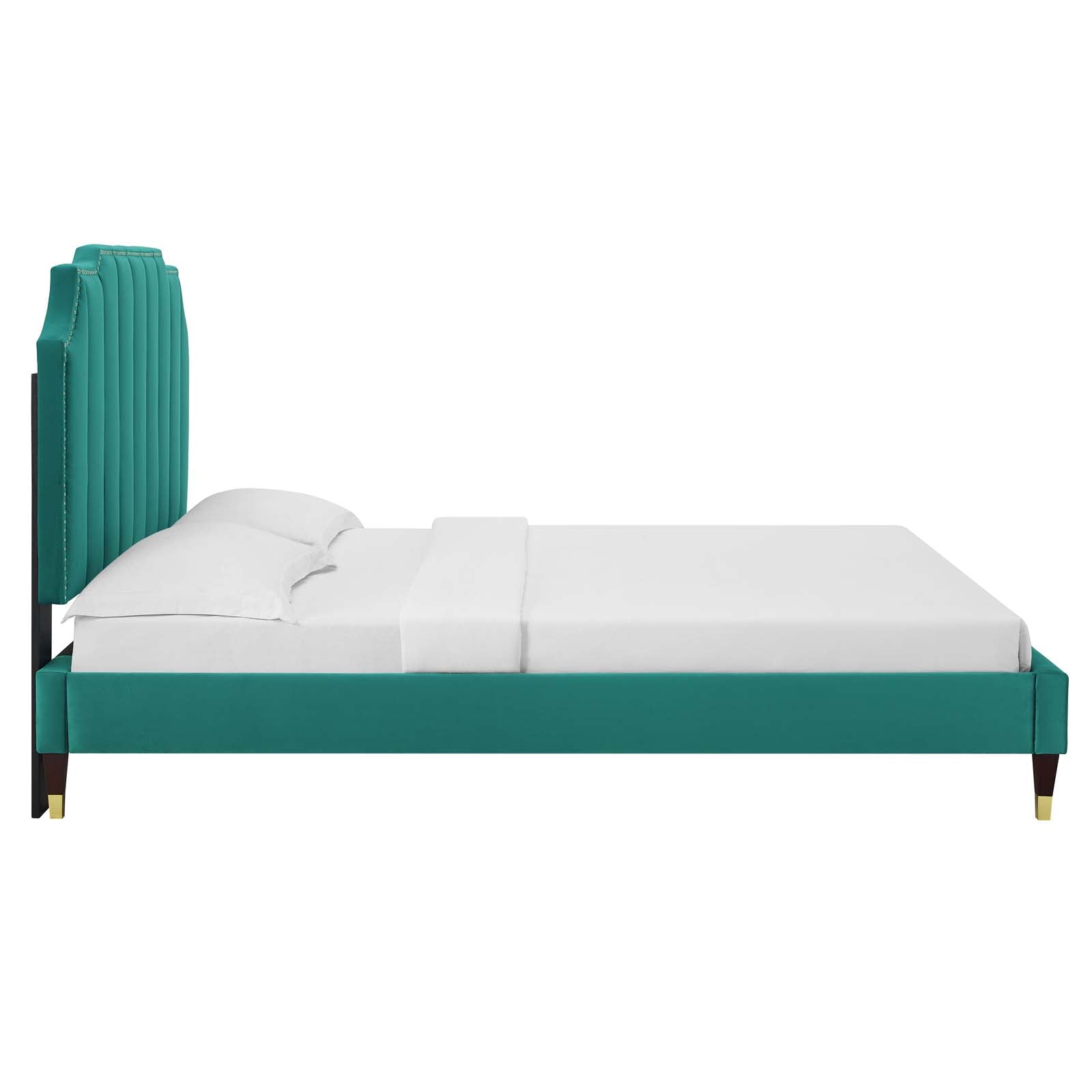 Colette Queen Performance Velvet Platform Bed By Modway - MOD-6584 | Beds - 107