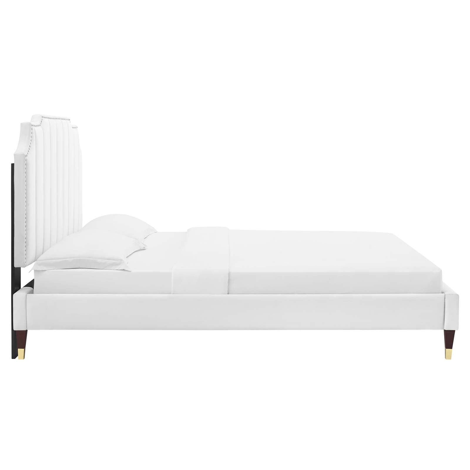 Colette Queen Performance Velvet Platform Bed By Modway - MOD-6584 | Beds - 123