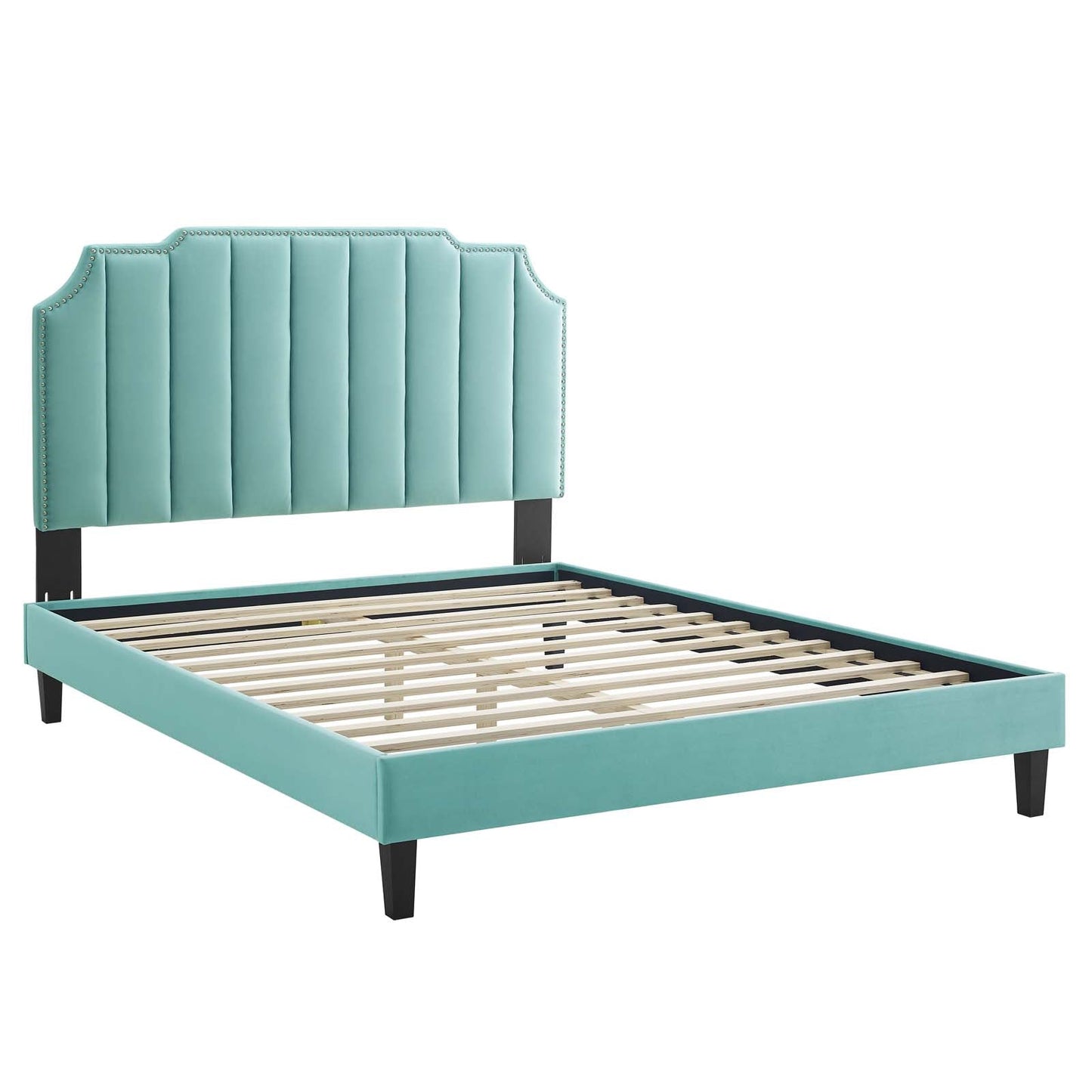 Colette Queen Performance Velvet Platform Bed By Modway - MOD-6585 | Beds - 58