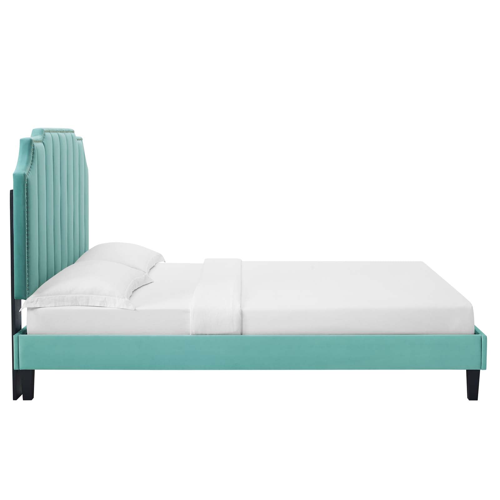 Colette Queen Performance Velvet Platform Bed By Modway - MOD-6585 | Beds - 59