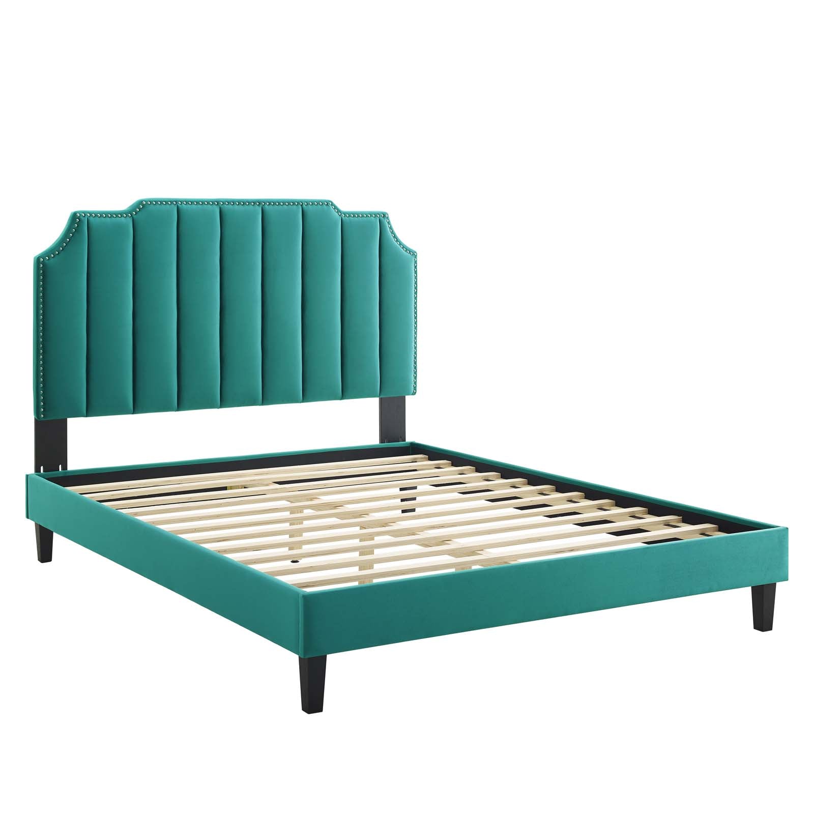 Colette Queen Performance Velvet Platform Bed By Modway - MOD-6585 | Beds - 106