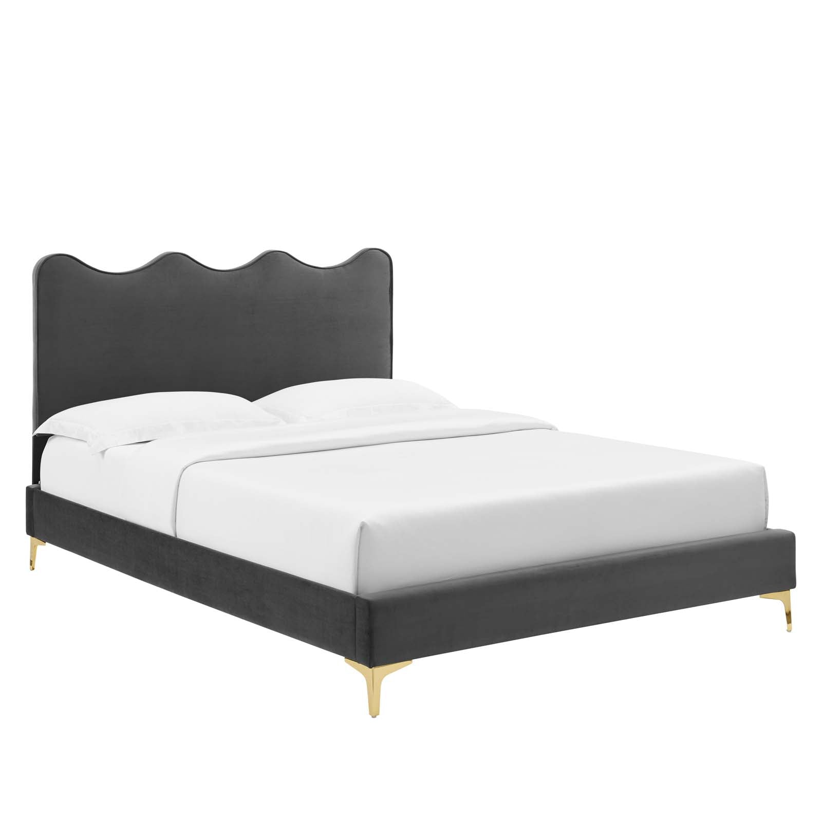 Current Performance Velvet Twin Platform Bed By Modway - MOD-6727-CHA | Beds |  Modishstore - 2