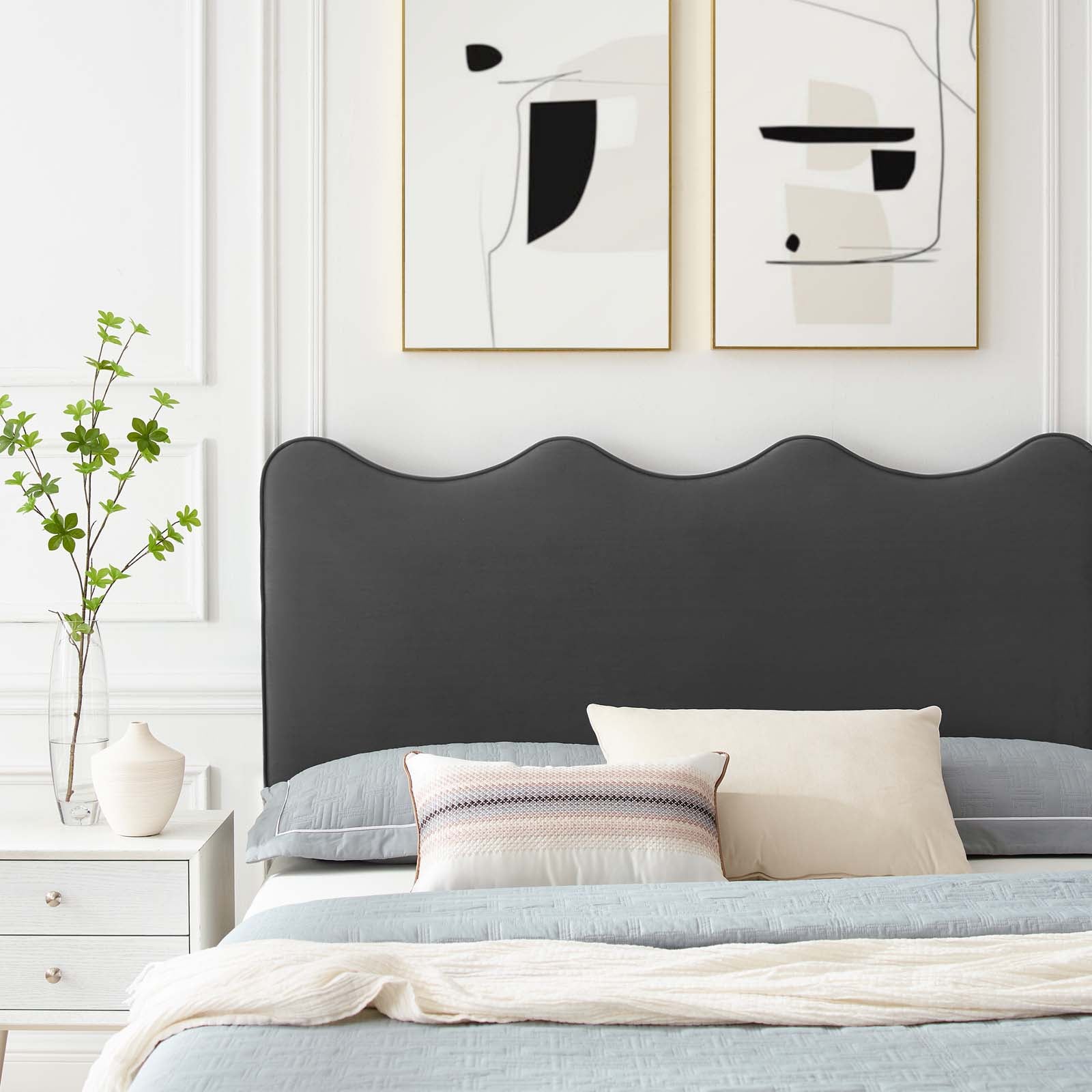 Current Performance Velvet Twin Platform Bed By Modway - MOD-6727-CHA | Beds |  Modishstore - 3