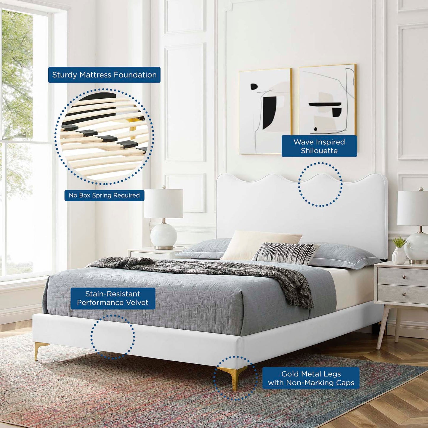 Current Performance Velvet Twin Platform Bed By Modway - MOD-6727-CHA | Beds |  Modishstore - 80