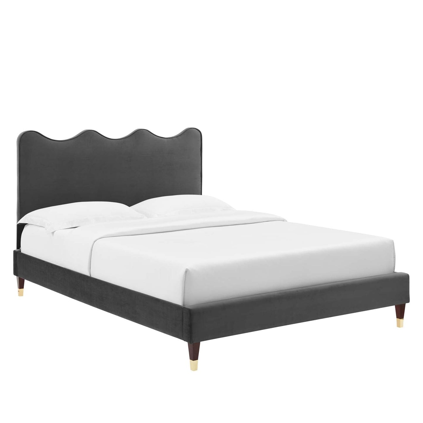 Current Performance Velvet Twin Platform Bed By Modway - MOD-6728-CHA | Beds |  Modishstore - 2
