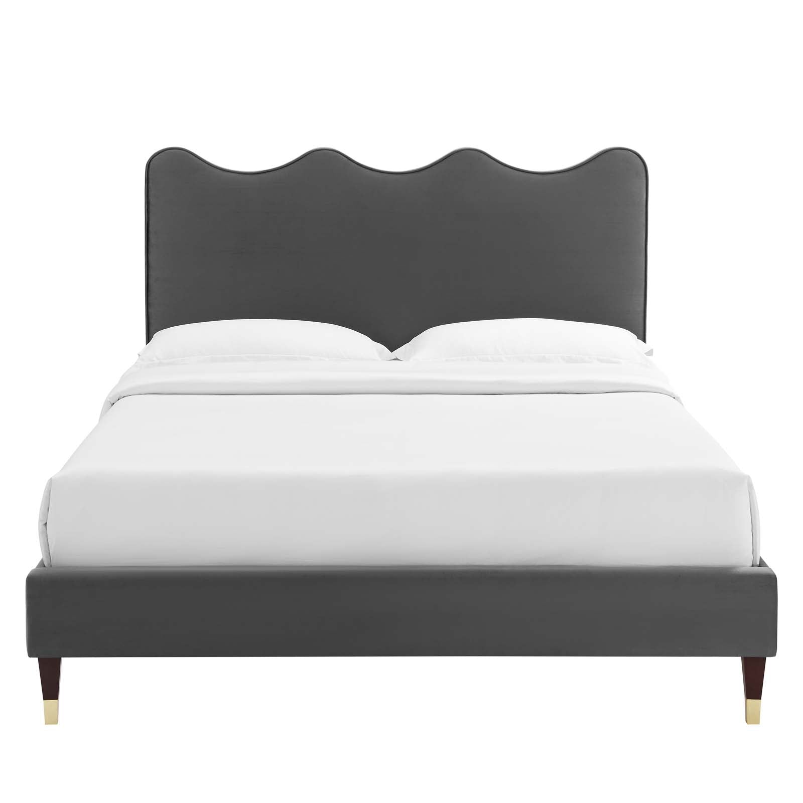 Current Performance Velvet Twin Platform Bed By Modway - MOD-6728-CHA | Beds |  Modishstore - 8