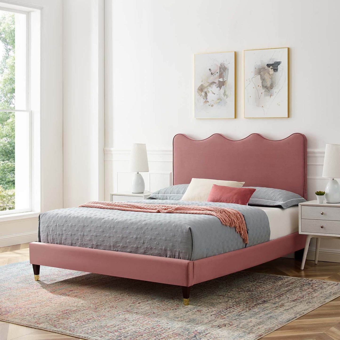 Current Performance Velvet Twin Platform Bed By Modway - MOD-6728-CHA | Beds |  Modishstore - 15