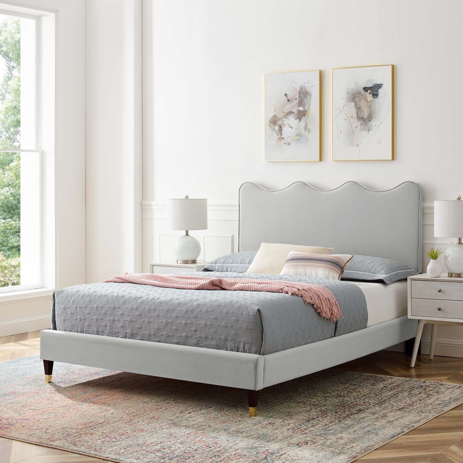 Current Performance Velvet Twin Platform Bed By Modway - MOD-6728-CHA | Beds |  Modishstore - 26