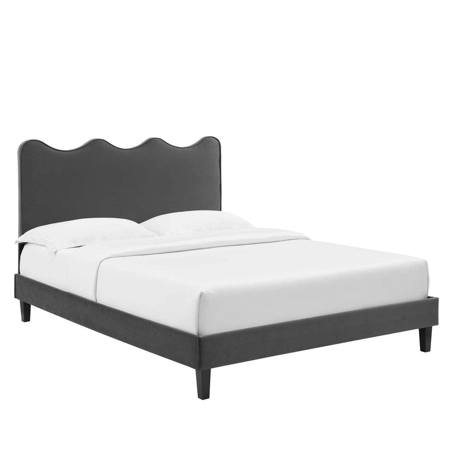 Current Performance Velvet Twin Platform Bed By Modway - MOD-6729-CHA | Beds |  Modishstore - 2