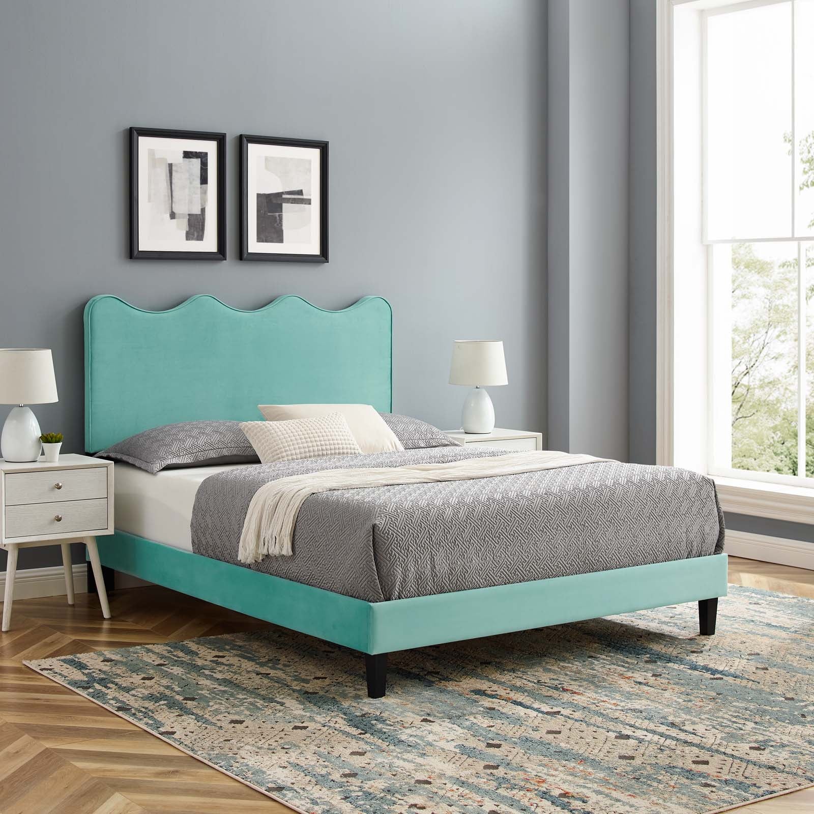 Current Performance Velvet Twin Platform Bed By Modway - MOD-6729-CHA | Beds |  Modishstore - 37