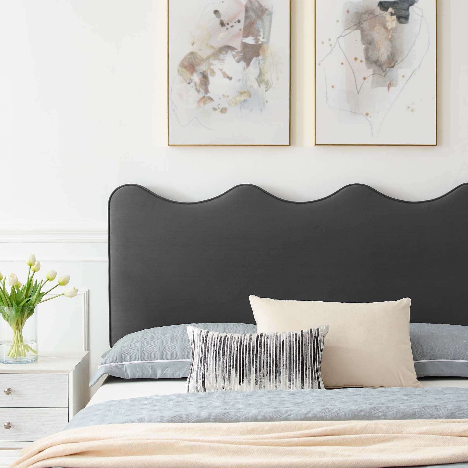 Current Performance Velvet Full Platform Bed By Modway - MOD-6731-CHA | Beds |  Modishstore - 3