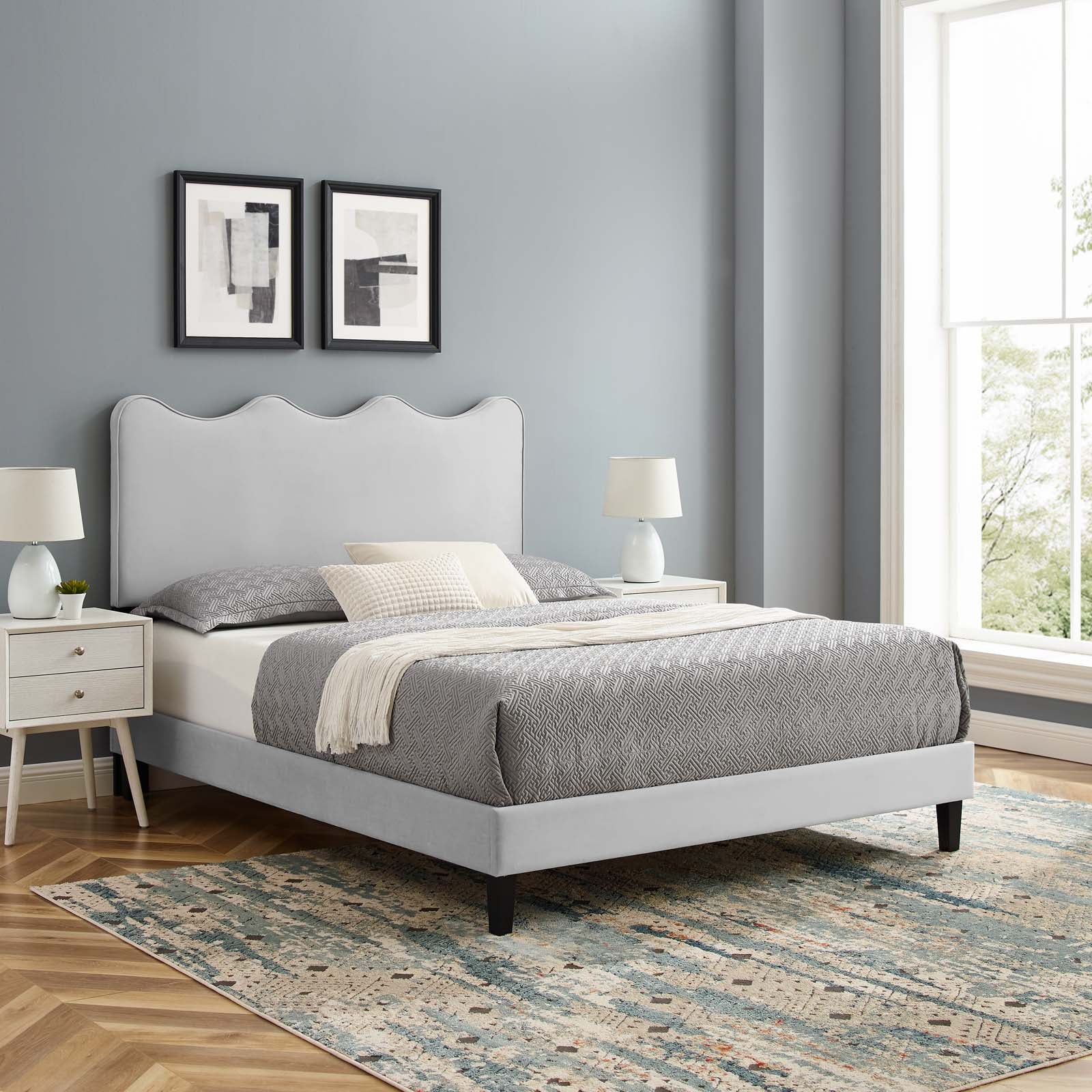 Current Performance Velvet Full Platform Bed By Modway - MOD-6732-CHA | Beds |  Modishstore - 26