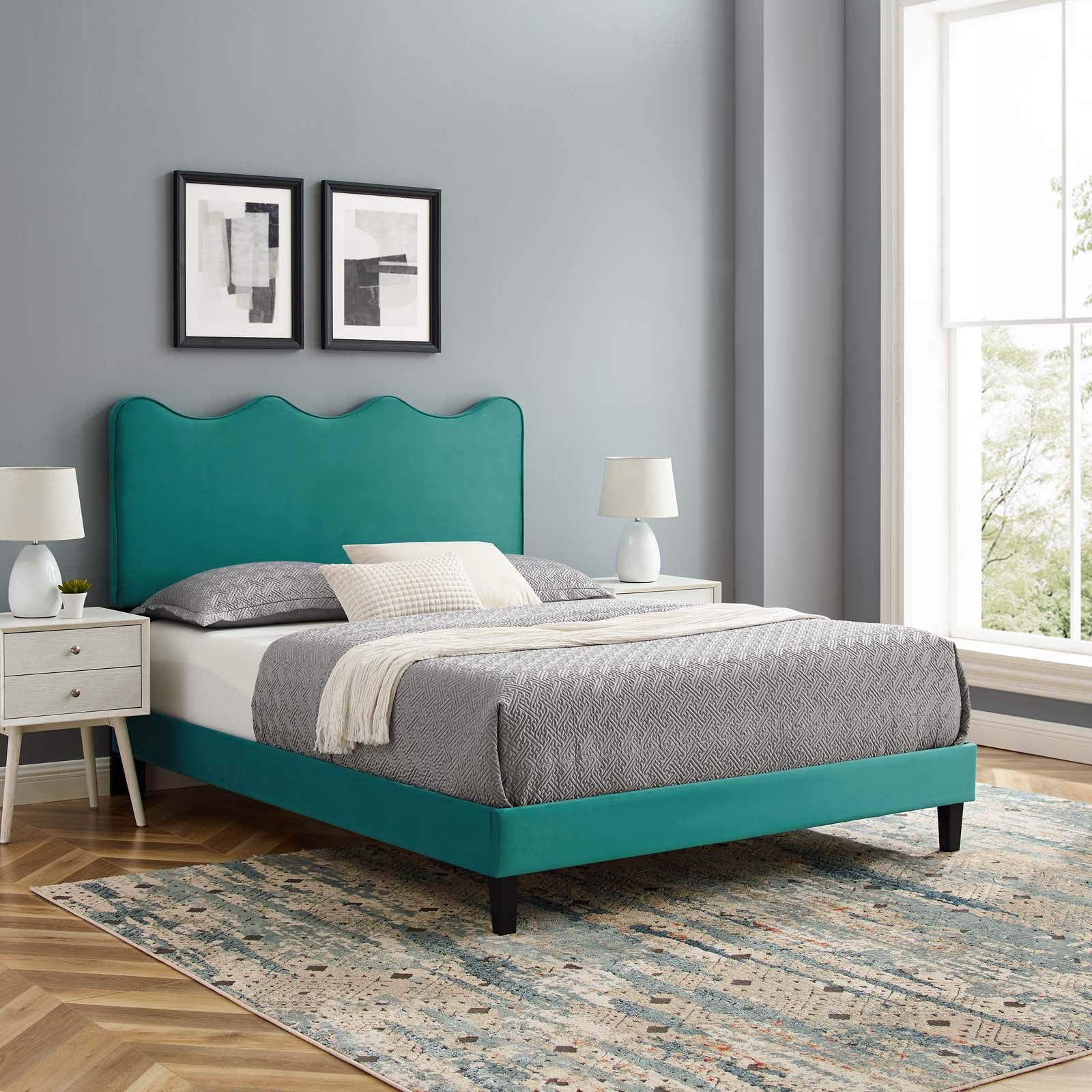 Current Performance Velvet Full Platform Bed By Modway - MOD-6732-CHA | Beds |  Modishstore - 70