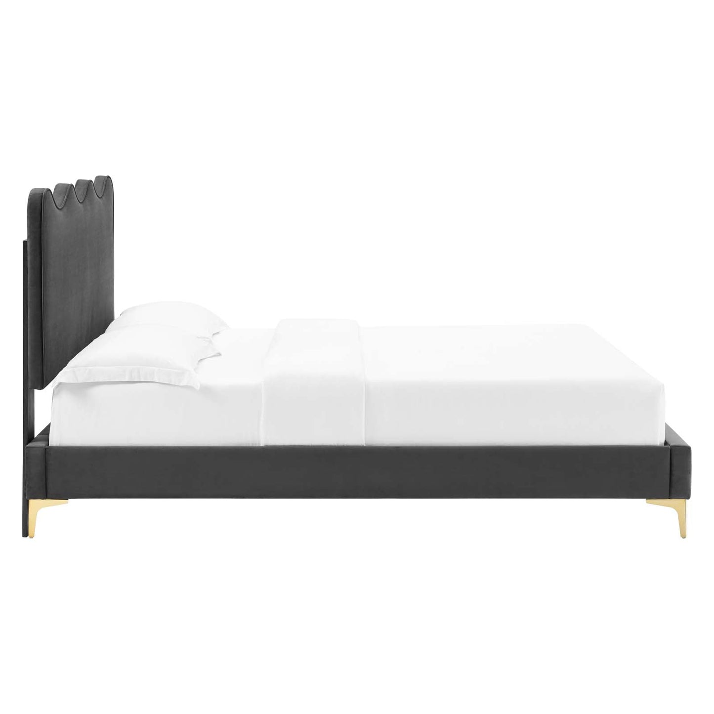 Current Performance Velvet Queen Platform Bed By Modway - MOD-6733-CHA | Beds |  Modishstore - 5