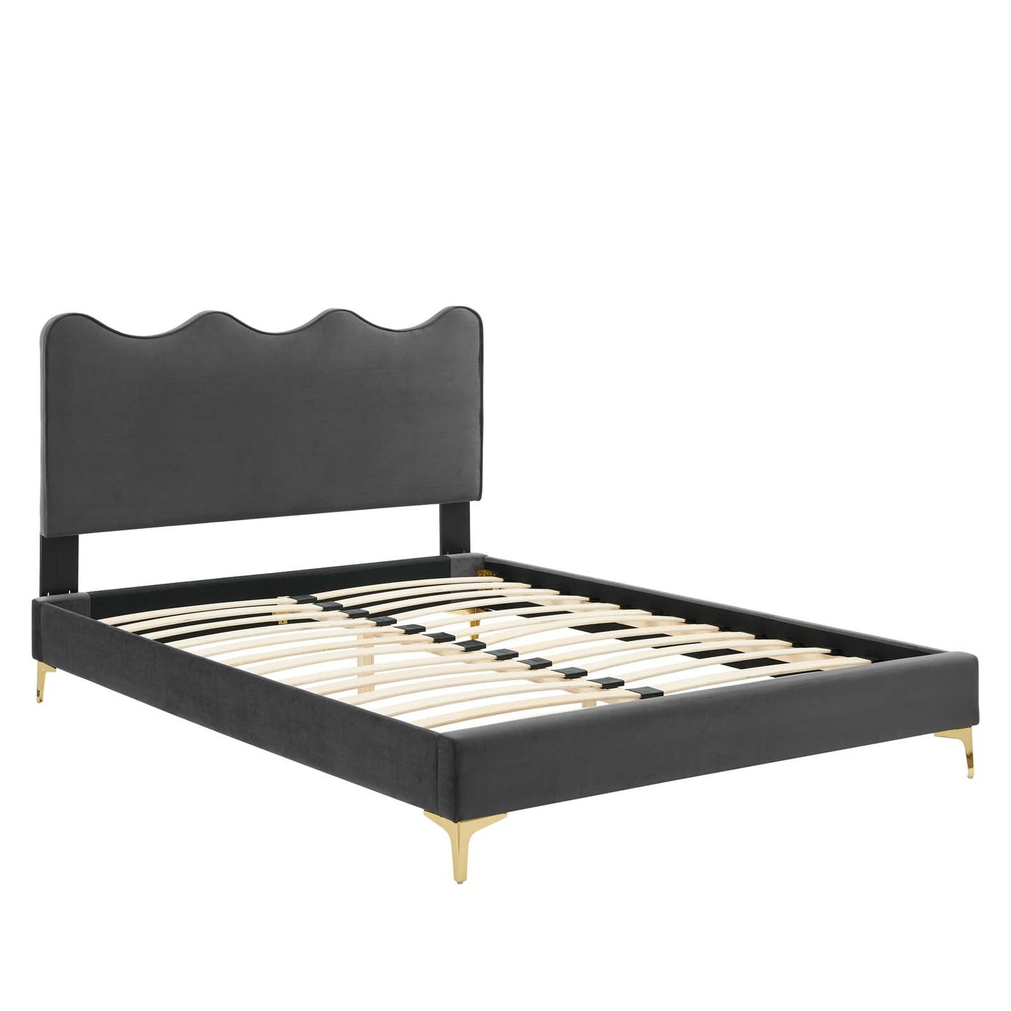 Current Performance Velvet Queen Platform Bed By Modway - MOD-6733-CHA | Beds |  Modishstore - 6